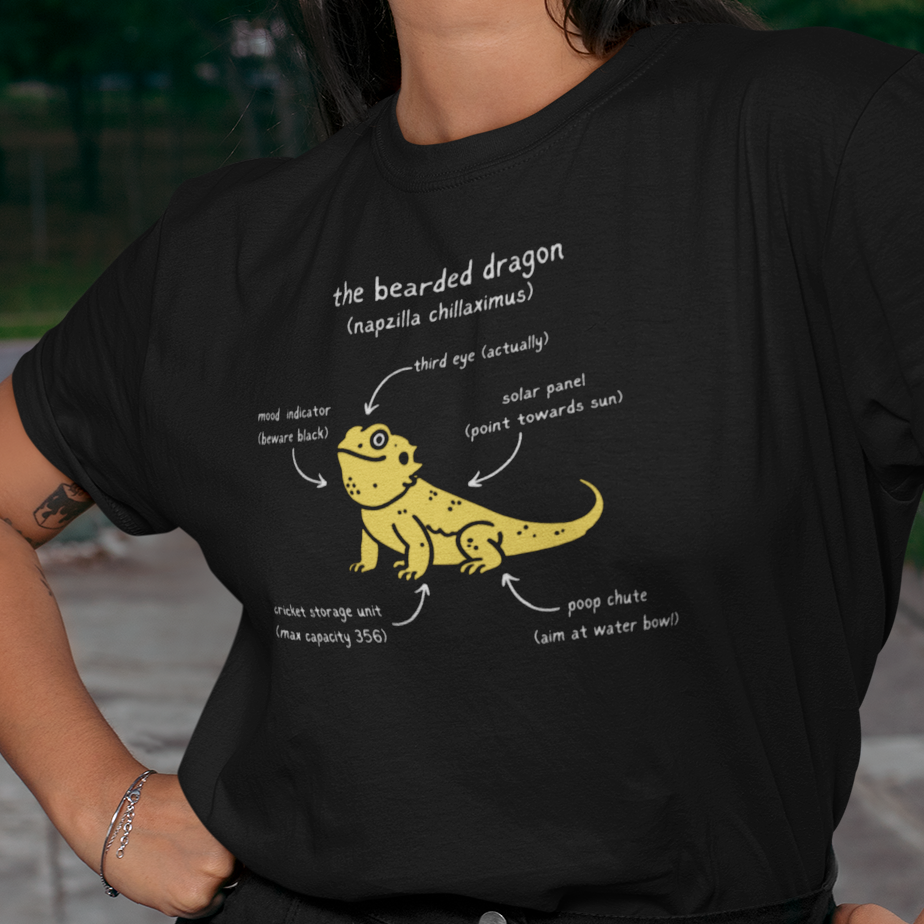 Anatomy of a Bearded Dragon T-Shirt, Reptile Lover Shirt, Beardie Owner Tee, Lizard Diagram Shirt, Herpetology Gift