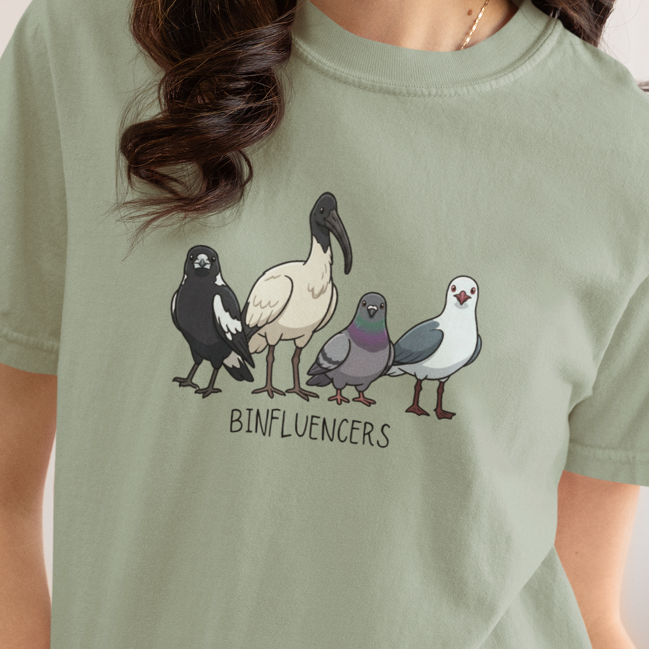Binfluencers Bird Shirt, Australian Bird Tee, Comfort Colors Bin Chicken Shirt, Ibis Magpie Pigeon Seagull Graphic Tee, Bird Lover Gift
