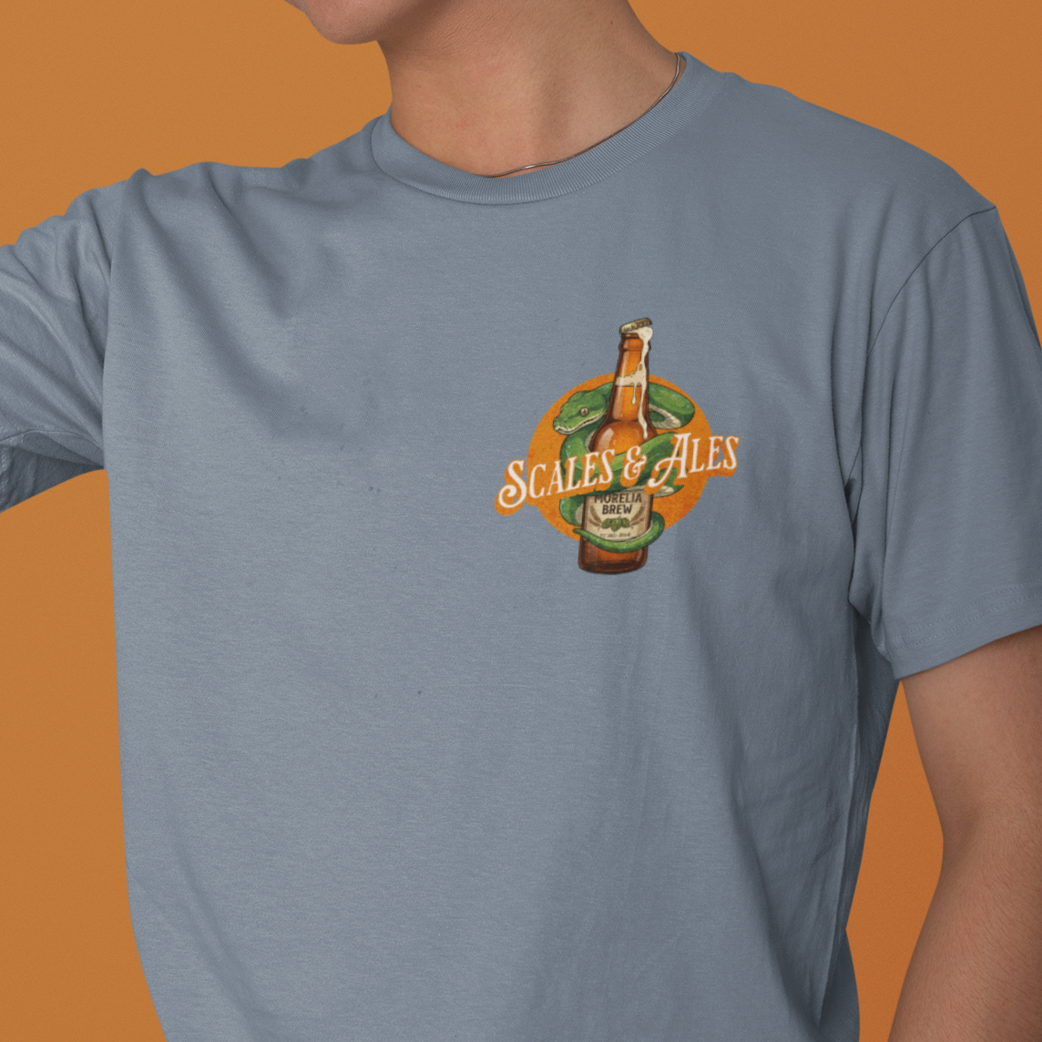 Scales and Ales Shirt, Green Tree Python Comfort Colors Tee, Snake Beer Shirt, Reptile Lover Gift, Double Sided Graphic T Shirt, Beer Lover
