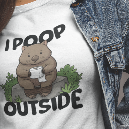 I Poop Outside Wombat Shirt, Funny Wombat T Shirt, Comfort Colors Camping Tee, Australian Wildlife Shirt, Outdoor Humor Gift