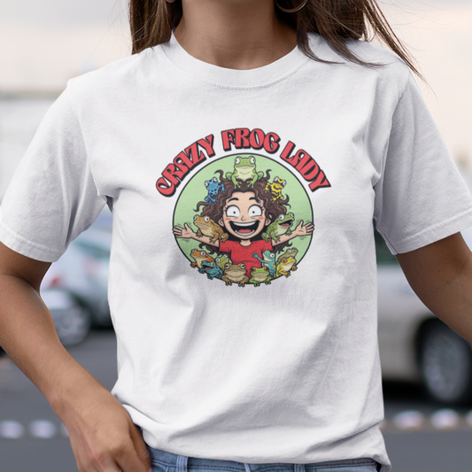 Crazy Frog Lady Shirt, Comfort Colors Frog Tee, Frog Lover Gift, Amphibian Mom T Shirt, Reptile Keeper Shirt, Funny Animal Graphic Tee