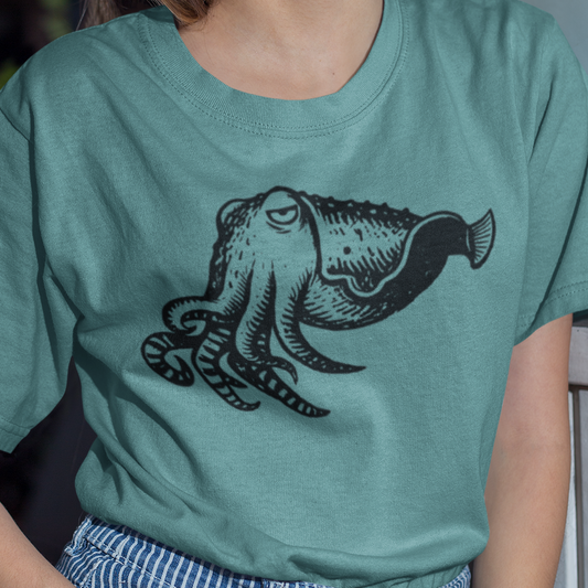 Cuttlefish Shirt, Comfort Colors Ocean Animal Tee, Cephalopod T Shirt, Marine Biology Gift, Scuba Diver Shirt, Sea Life Graphic Tee