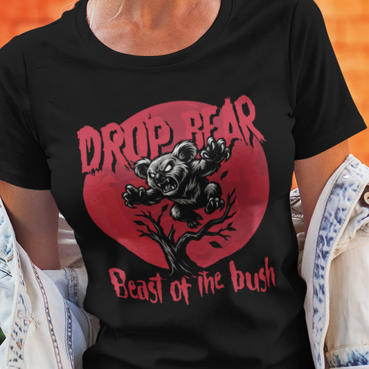 Drop Bear T-Shirt, Australian Mythical Creature Shirt, Aussie Wildlife Tee, Beast Of The Bush Shirt, Koala Horror Graphic Tee