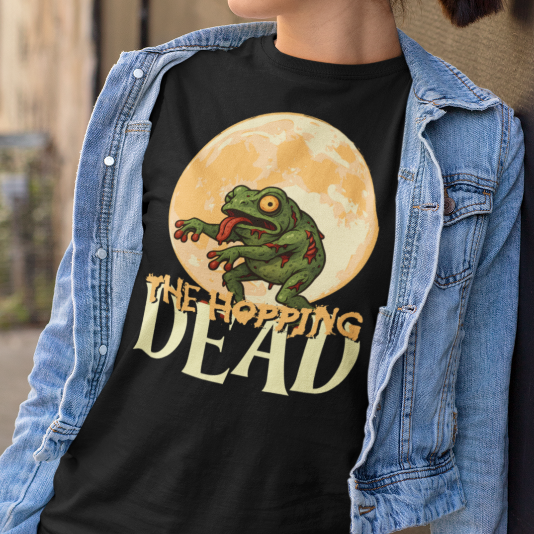 The Hopping Dead Frog T-Shirt, Zombie Frog Shirt, Frog Lover Tee, Halloween Amphibian Shirt, Creepy Cute Wildlife Gift