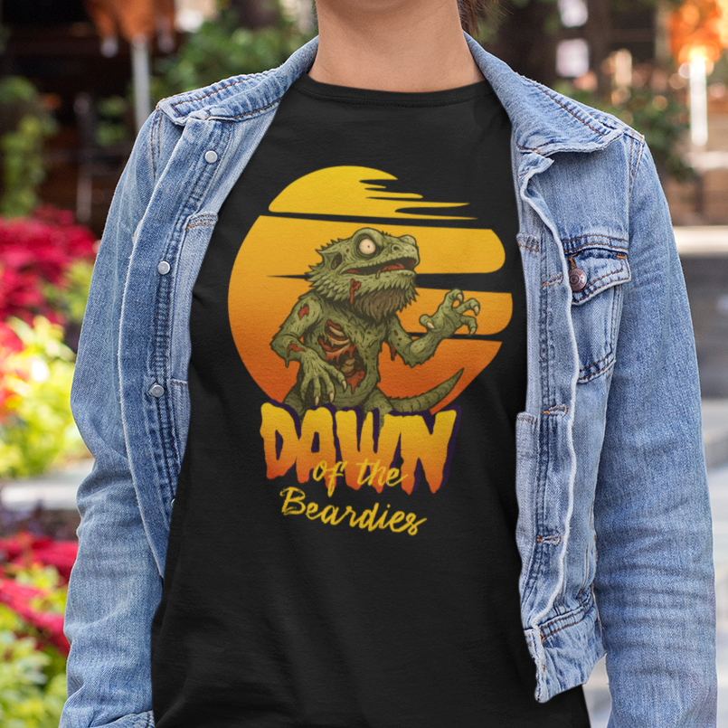 Dawn Of The Beardies T-Shirt, Zombie Bearded Dragon Shirt, Reptile Lover Tee, Halloween Beardie Owner Gift, Lizard Shirt