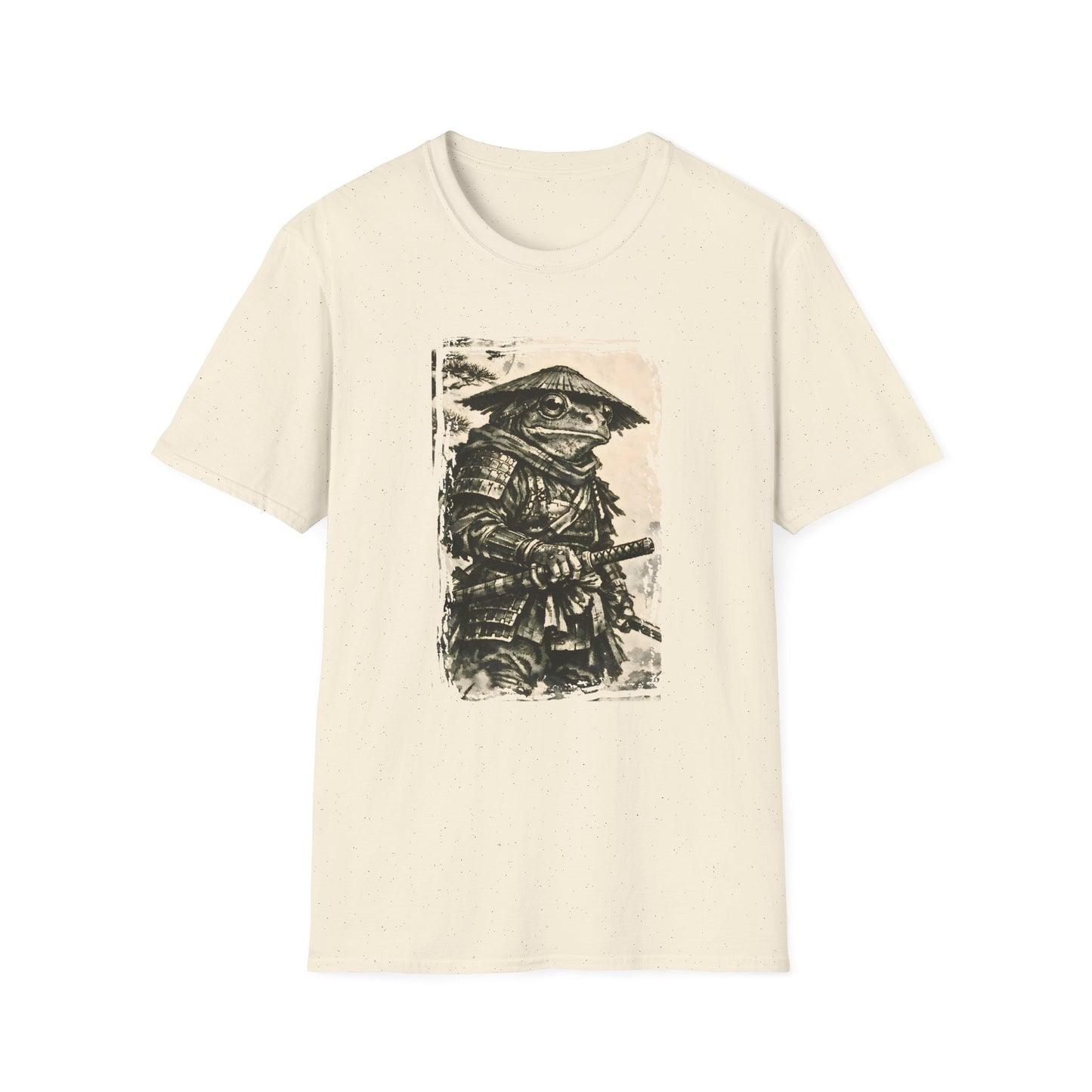 Green Tree Frog Samurai T-Shirt | Frog Warrior Ukiyo-e Style Tee | Japanese Ink Animal Shirt | Frog Art