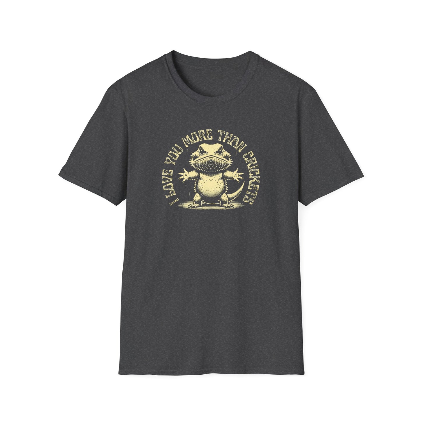 Bearded Dragon T-Shirt I Love You More Than Crickets, Funny Beardie Shirt, Reptile Lover Tee, Pogona Vitticeps Gift, Lizard Humor Shirt
