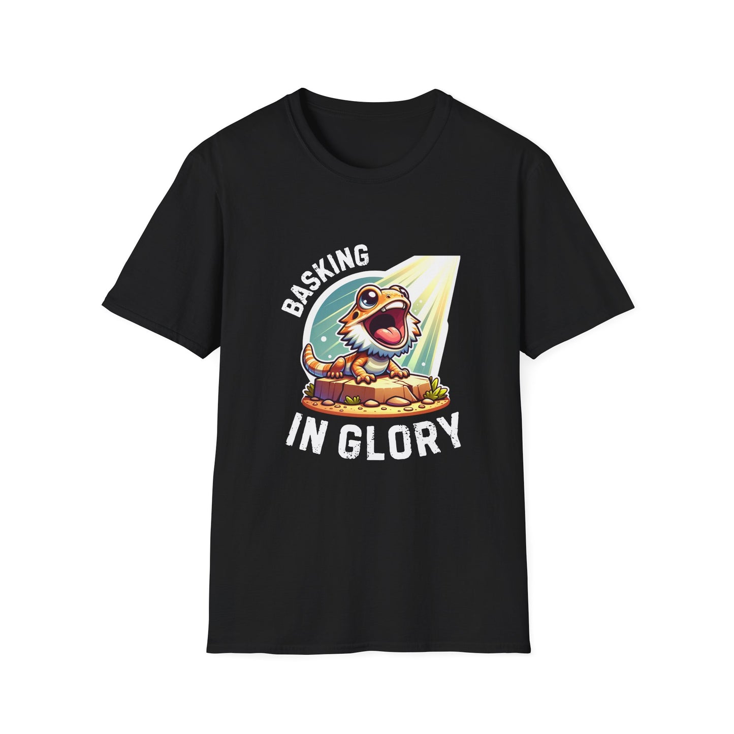 Basking in Glory | Bearded Dragon | Unisex Softstyle T-Shirt | Gift for Reptile Keeper