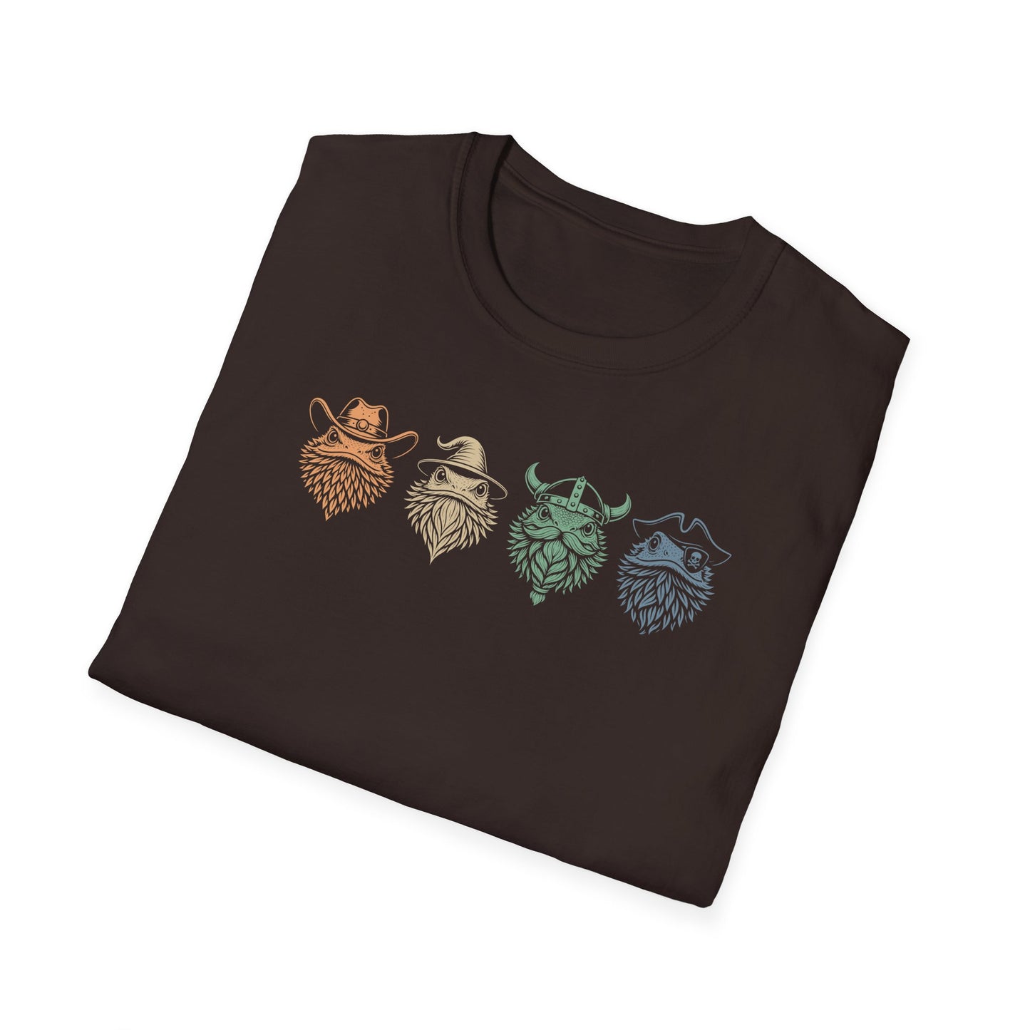 Whimsical Bearded Dragon T-Shirt Funny Reptile Shirt, Bearded Dragon Heads Tee, Cute Lizard Graphic, Herpetology Gift