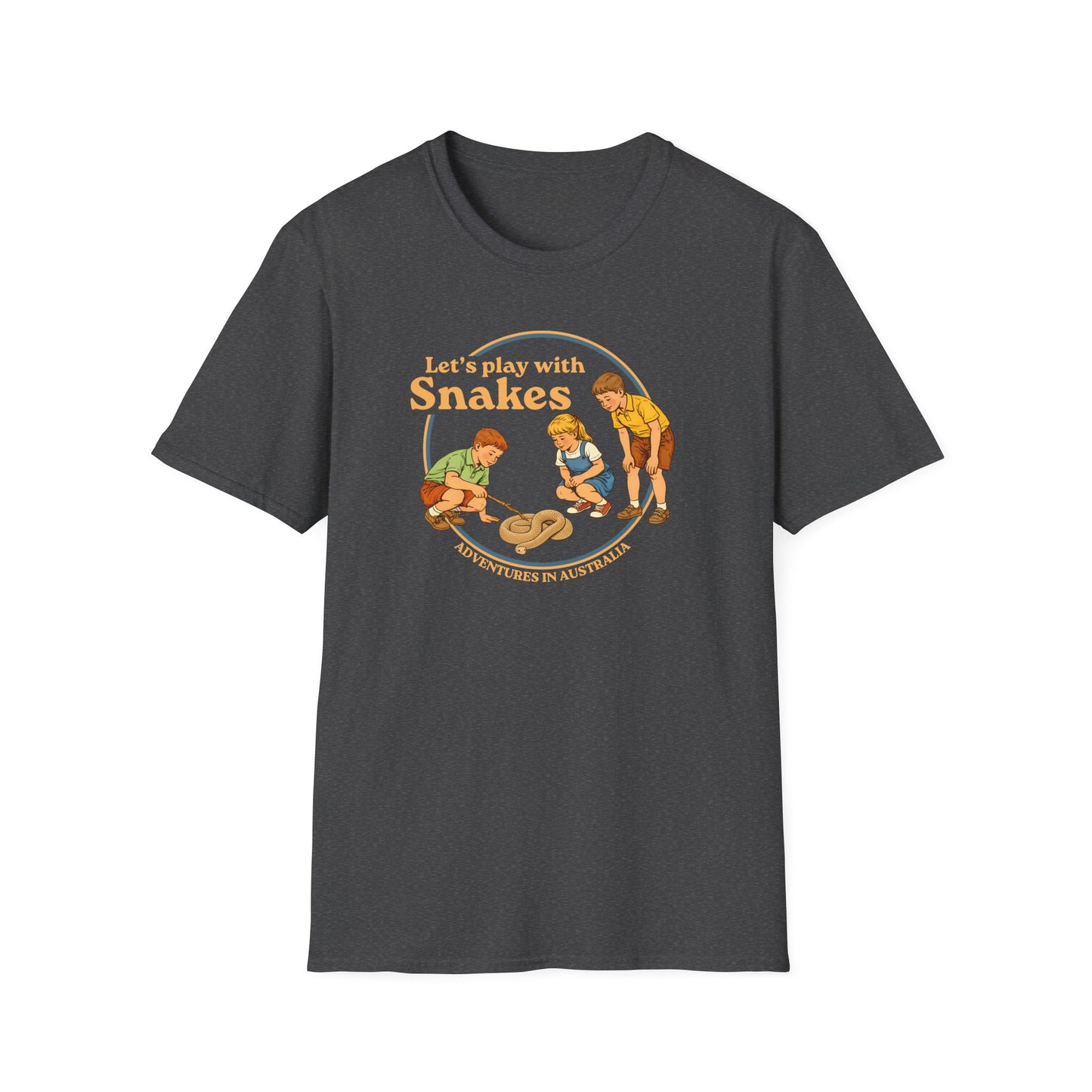 Lets Play With Snakes T-Shirt, Funny Snake Shirt, Australian Wildlife Tee, Herpetology Humor Shirt, Retro Kids Snake Shirt, Aussie Snake Tee