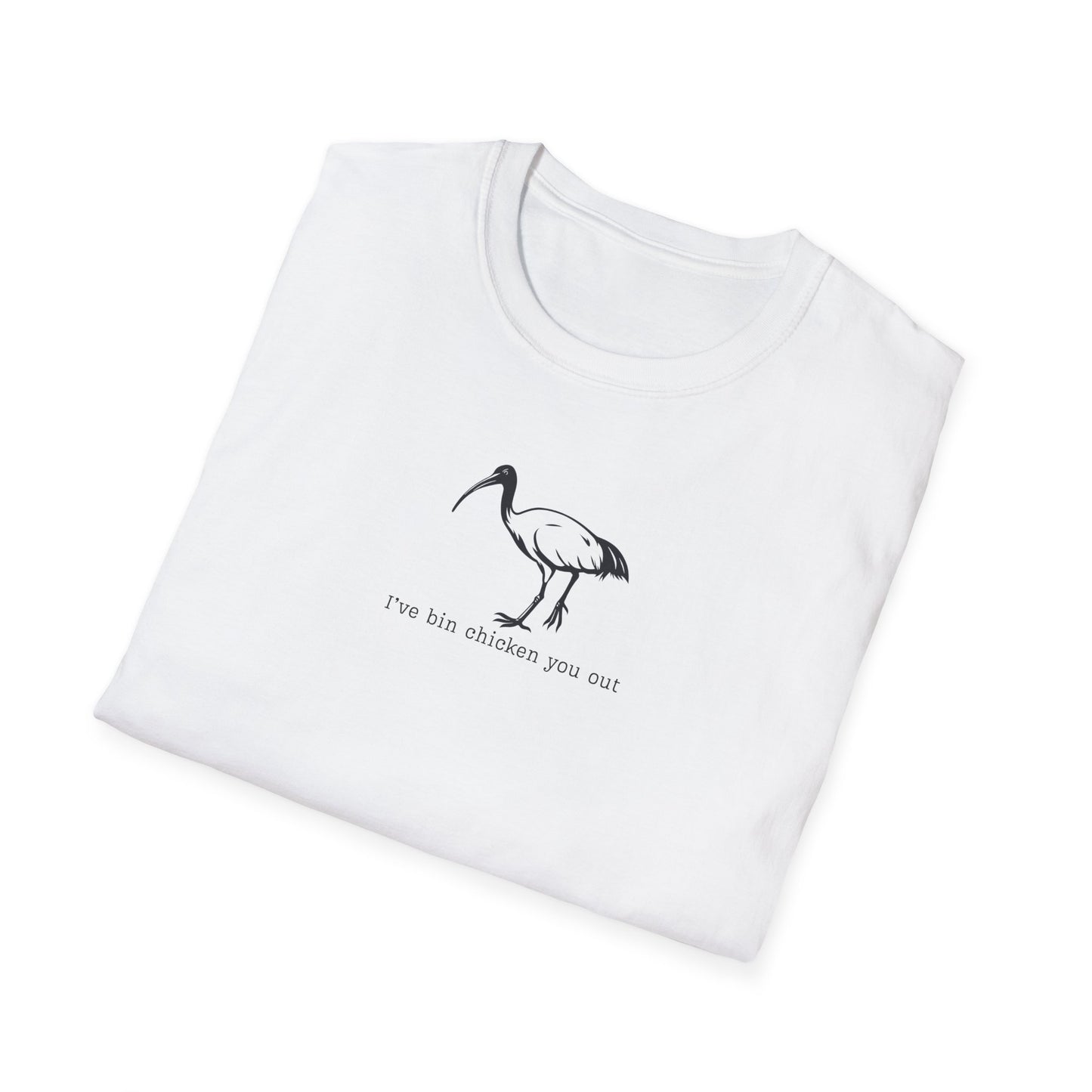 White Ibis T-Shirt Funny Bin Chicken Tee, Australian Bird Shirt, I’ve Bin Chicken You Out Shirt, Aussie Wildlife Gift