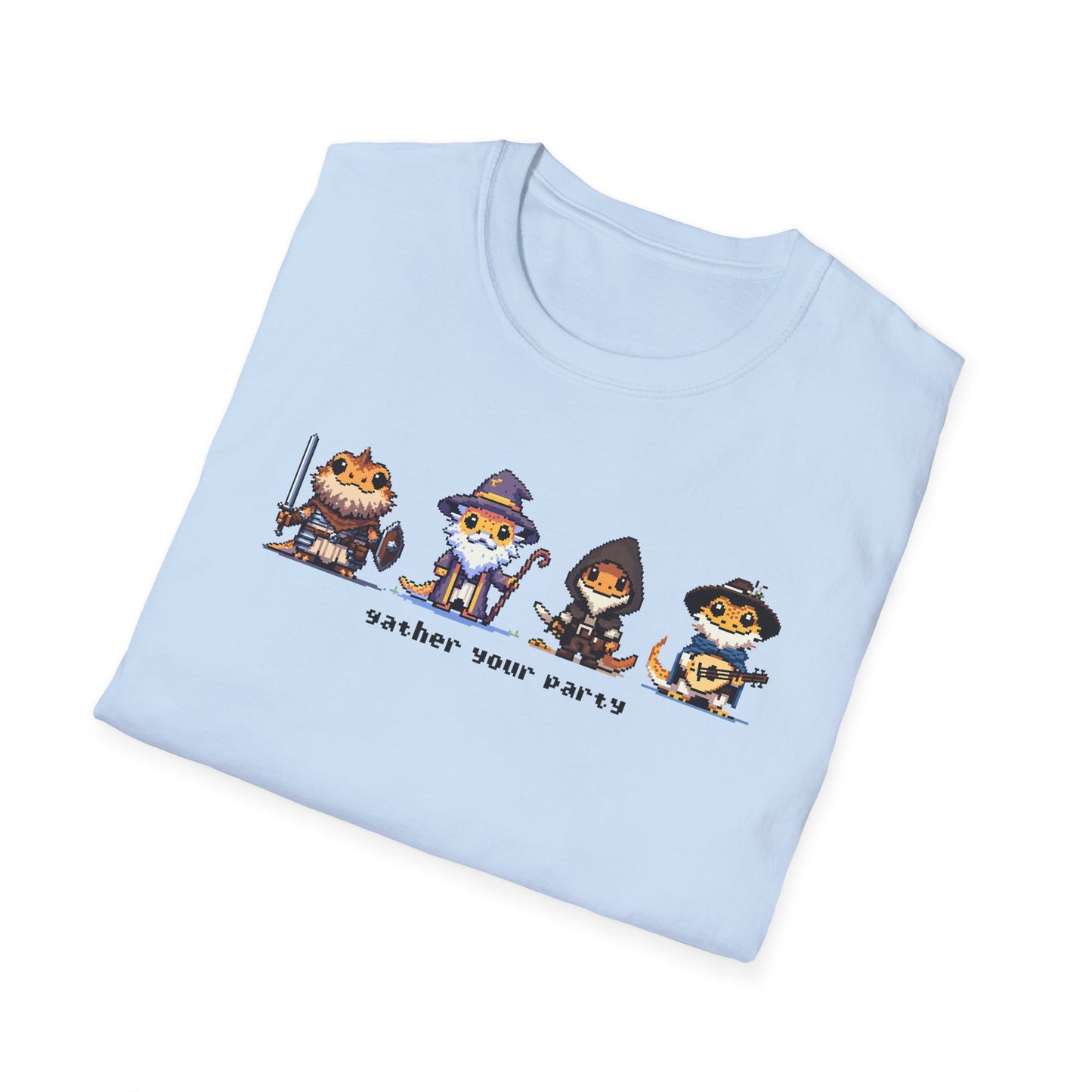 Bearded Dragon RPG T-Shirt, Gather Your Party Shirt, Reptile Lover Tee, DnD Inspired Lizard Shirt, Fantasy Animal Graphic Tee