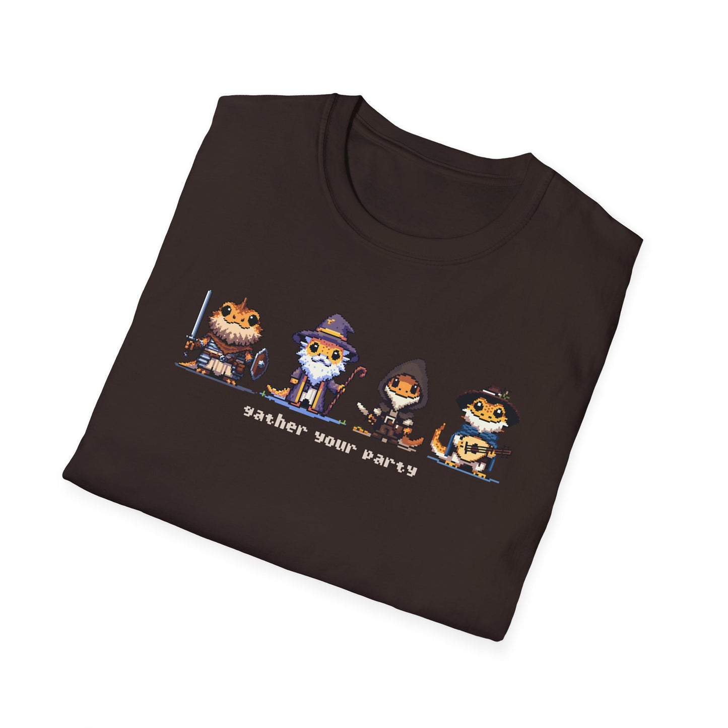 Bearded Dragon RPG T-Shirt, Gather Your Party Shirt, Reptile Lover Tee, DnD Inspired Lizard Shirt, Fantasy Animal Graphic Tee