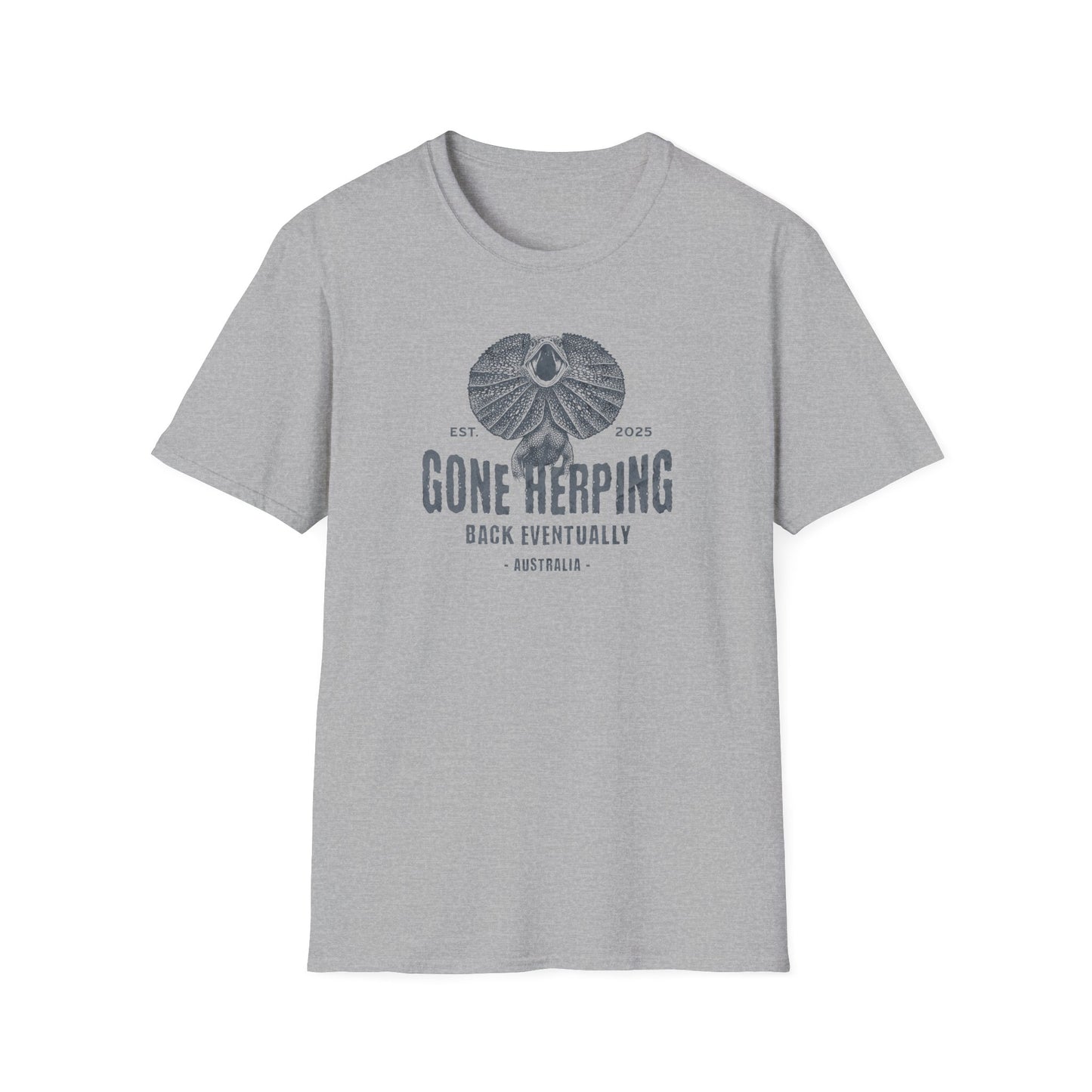 Frilled Lizard Gone Herping T-Shirt, Reptile Lover Shirt, Field Herping Tee, Frill Neck Lizard Gift, Australian Wildlife Graphic Tee