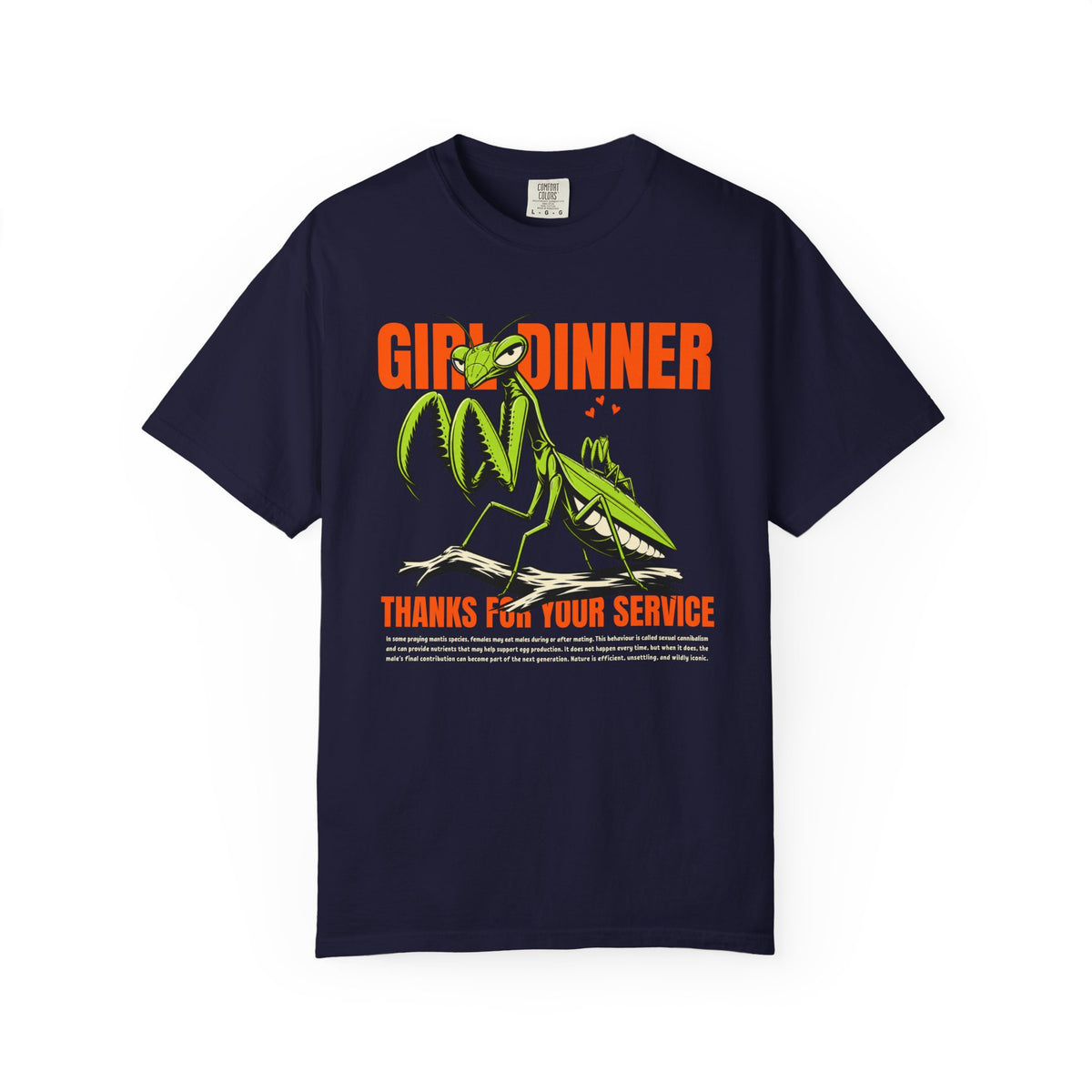 Praying Mantis Girl Dinner Shirt, Comfort Colors Mantis Tee, Funny Insect T Shirt, Dark Humor Bug Shirt, Entomology Gift, Bug Lover Tee