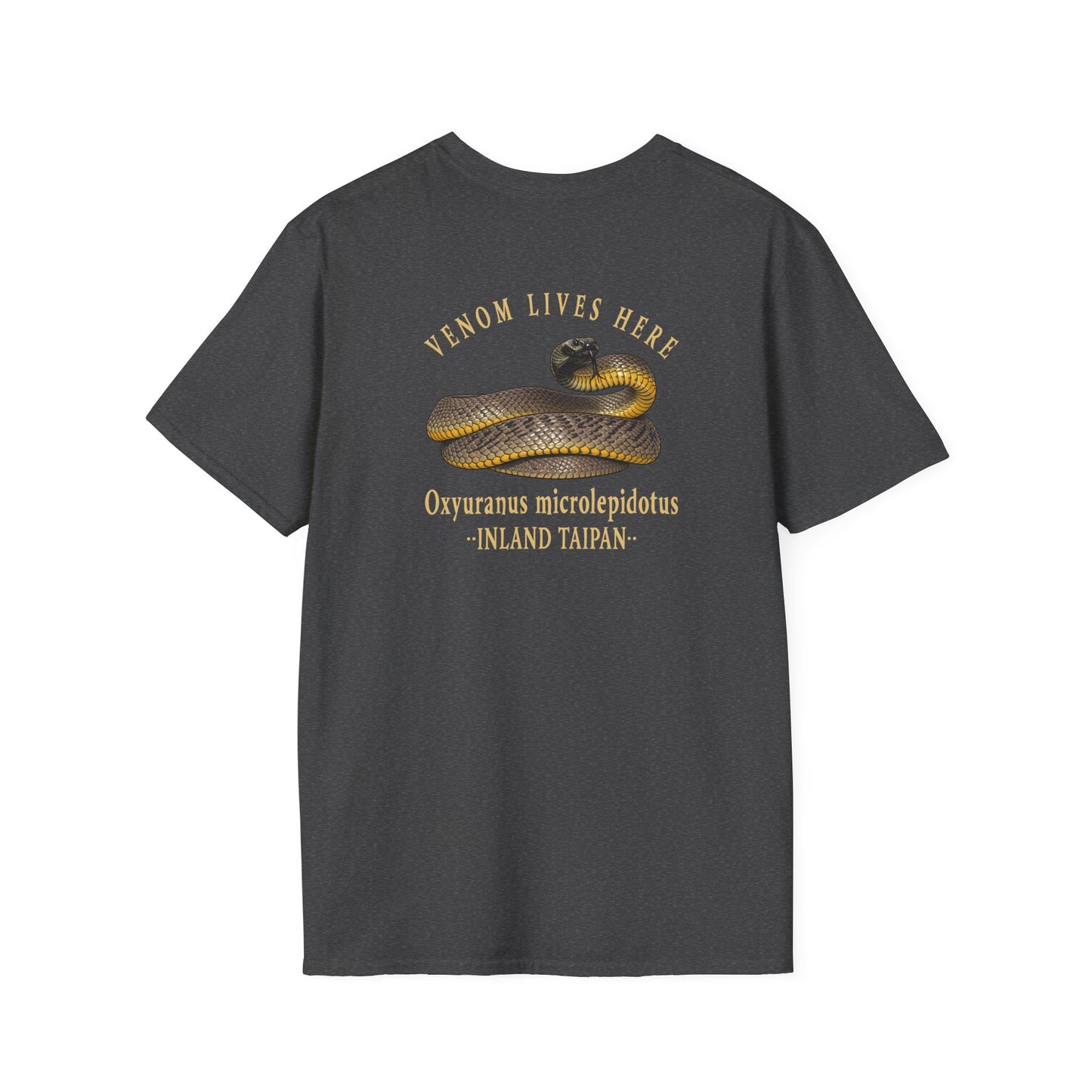Inland Taipan T-Shirt, Venom Lives Here Shirt, Double Sided Snake Tee, Australian Reptile Shirt, Snake Lover Gift, Herping Graphic Tee