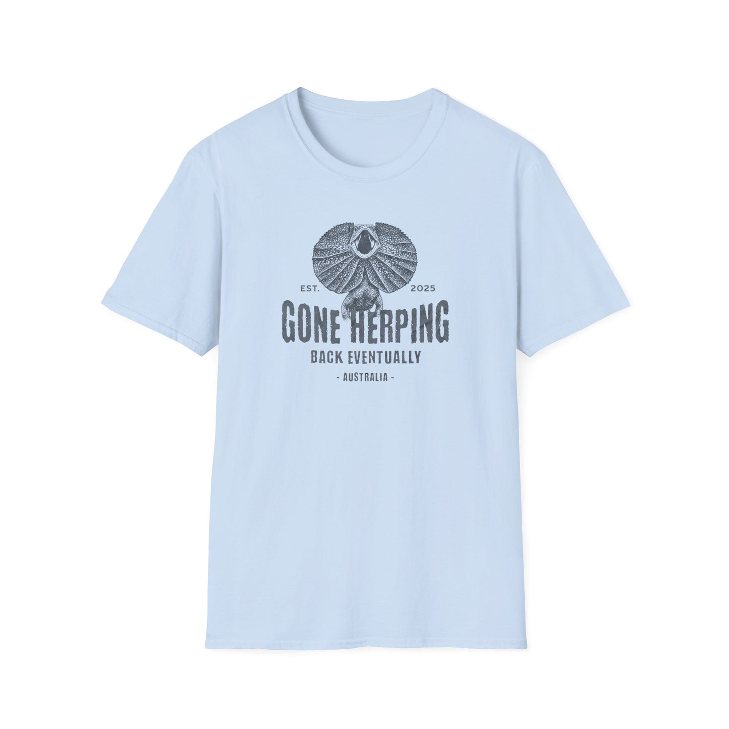 Frilled Lizard Gone Herping T-Shirt, Reptile Lover Shirt, Field Herping Tee, Frill Neck Lizard Gift, Australian Wildlife Graphic Tee