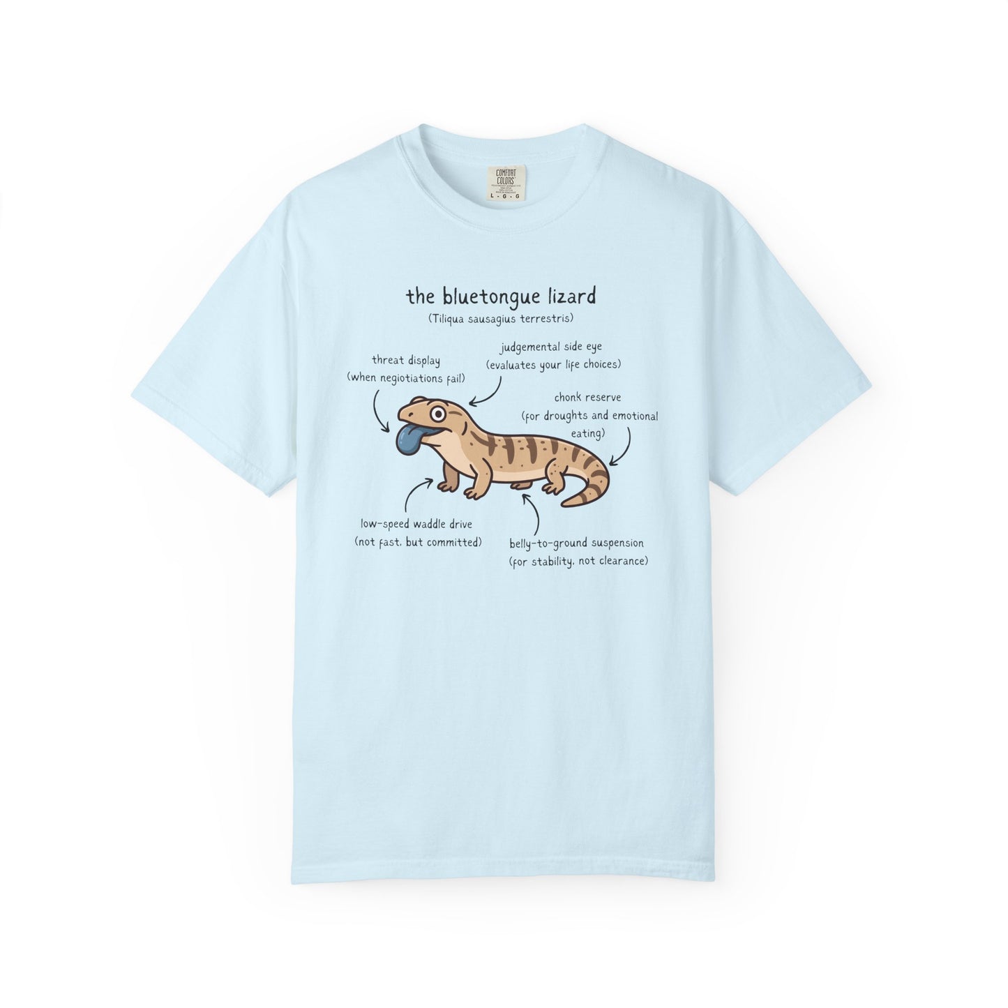 Anatomy of a Blue Tongue Lizard Shirt, Comfort Colors Reptile Tee, Funny Bluetongue Skink T Shirt, Australian Lizard Gift, Herpetology Shirt