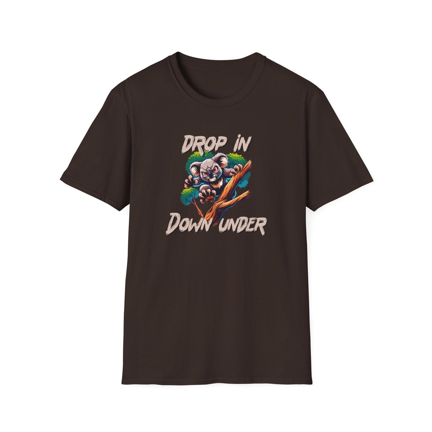 Drop Bear T-Shirt, Drop In Down Under Shirt, Australian Wildlife Tee, Koala Lover Gift, Aussie Souvenir Shirt, Tourist Trap Graphic Tee