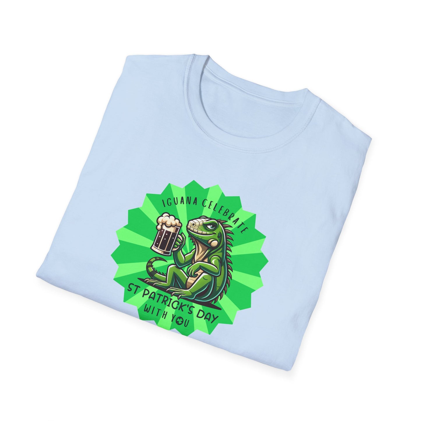 Iguana St Patrick’s Day T-Shirt, Iguana Celebrate Shirt, Reptile Lover Tee, St Paddy’s Day Shirt, Green Beer Party Tee