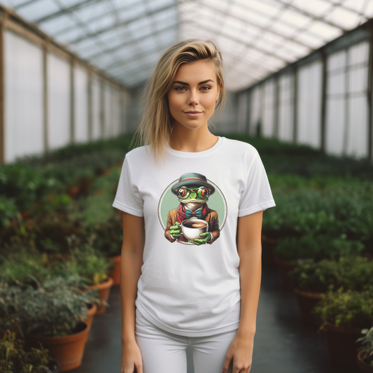 Coffee Time | Green Tree Frog Unisex Softstyle T-Shirt