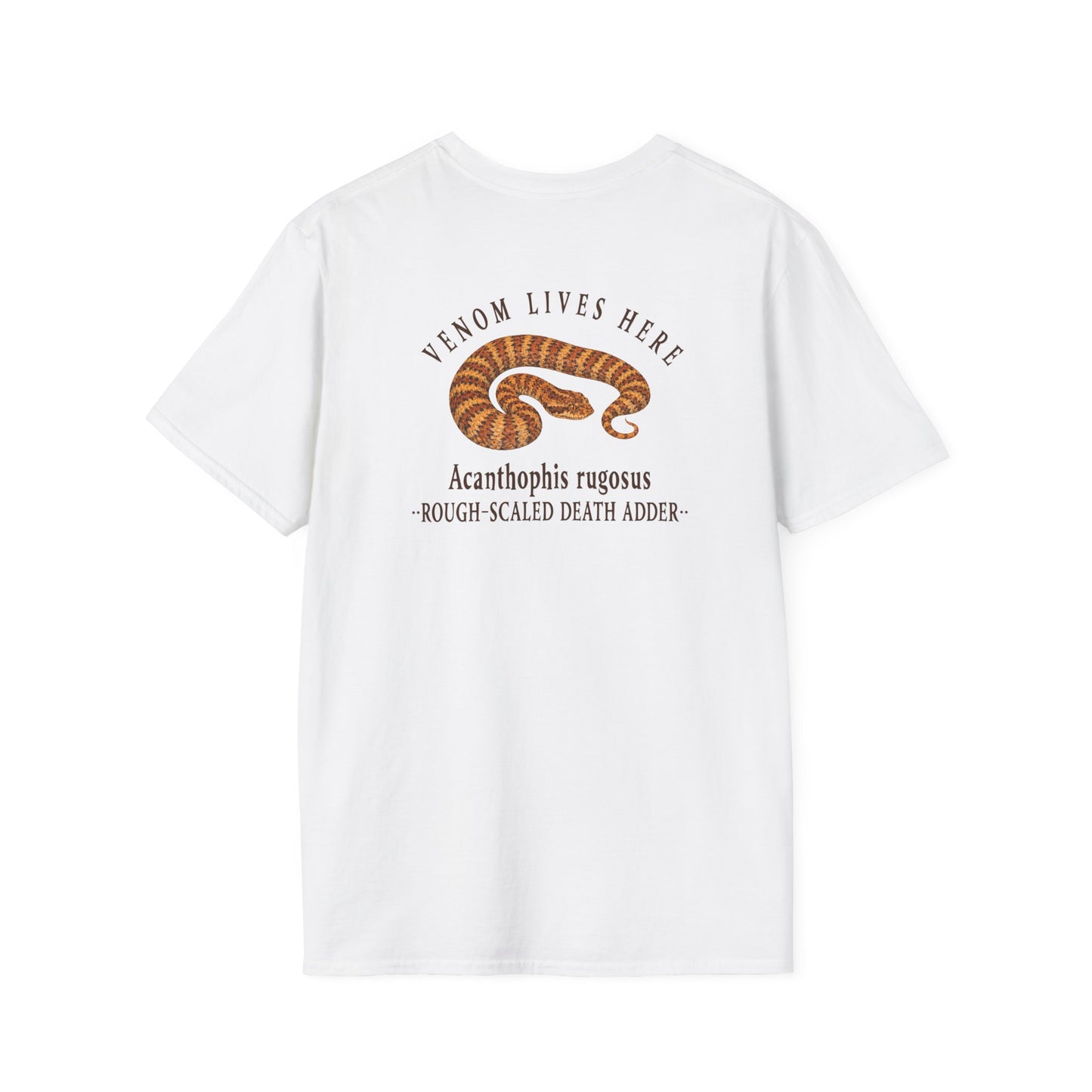 Death Adder T-Shirt, Venom Lives Here Shirt, Double Sided Snake Tee, Australian Reptile Shirt, Snake Lover Gift, Herping Tee