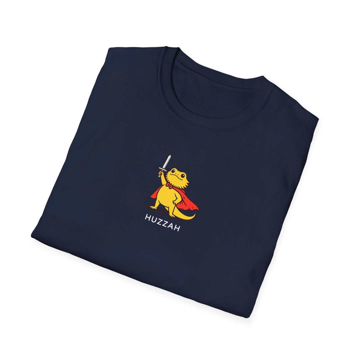 Huzzah Bearded Dragon T-Shirt, Funny Bearded Dragon Shirt, Cute Lizard Knight Tee, Reptile Lover Gift Shirt, Fantasy Lizard T-Shirt
