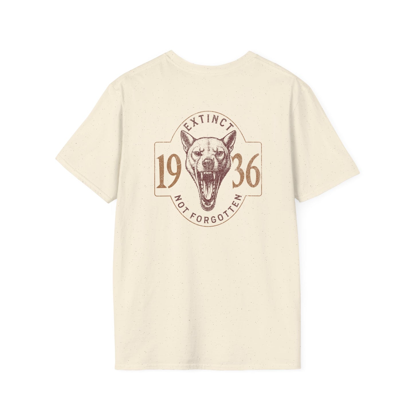 Thylacine T-Shirt Extinct Not Forgotten, Tasmanian Tiger Shirt, Double Sided Graphic Tee, Australian Wildlife Shirt, Conservation Gift