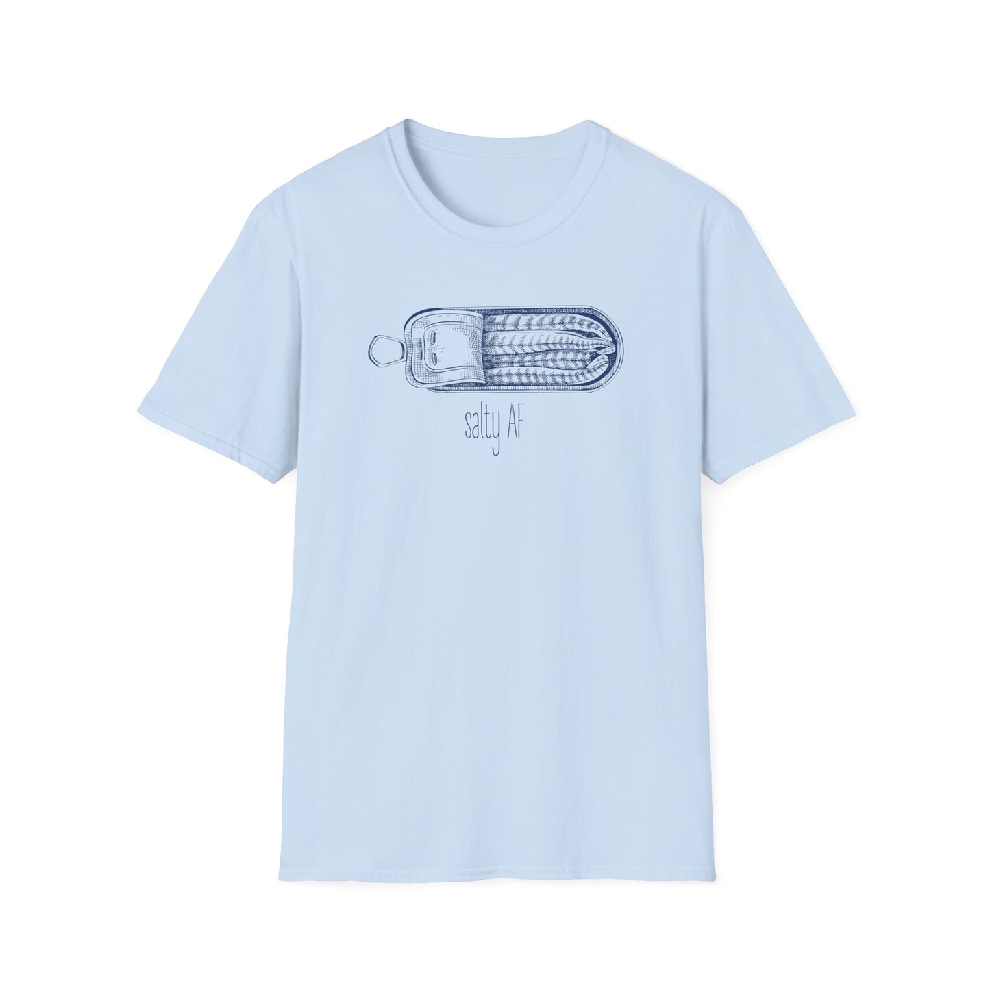 Salty AF Sardine T-Shirt, Sardine Shirt, Fish Lover Tee, Seafood Graphic Shirt, Tinned Fish Tee, Ocean Animal Shirt, Coastal Foodie Gift
