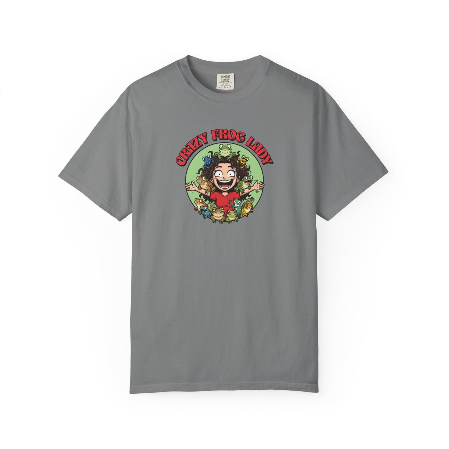 Crazy Frog Lady Shirt, Comfort Colors Frog Tee, Frog Lover Gift, Amphibian Mom T Shirt, Reptile Keeper Shirt, Funny Animal Graphic Tee