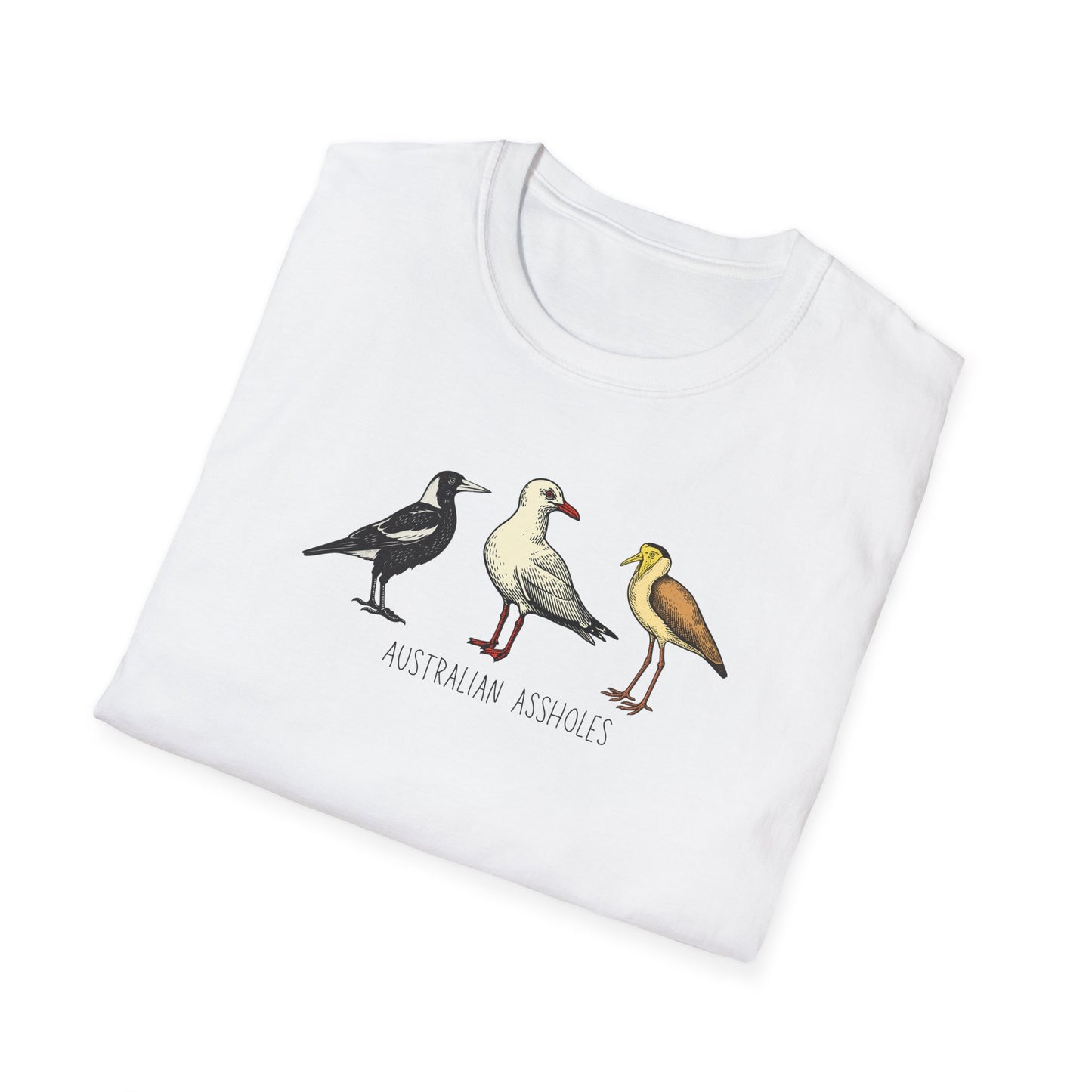 Australian Assholes Bird T-Shirt, Funny Australian Bird Shirt, Magpie Seagull Plover Tee, Aussie Bird Lover Gift, Chaos Bird Shirt