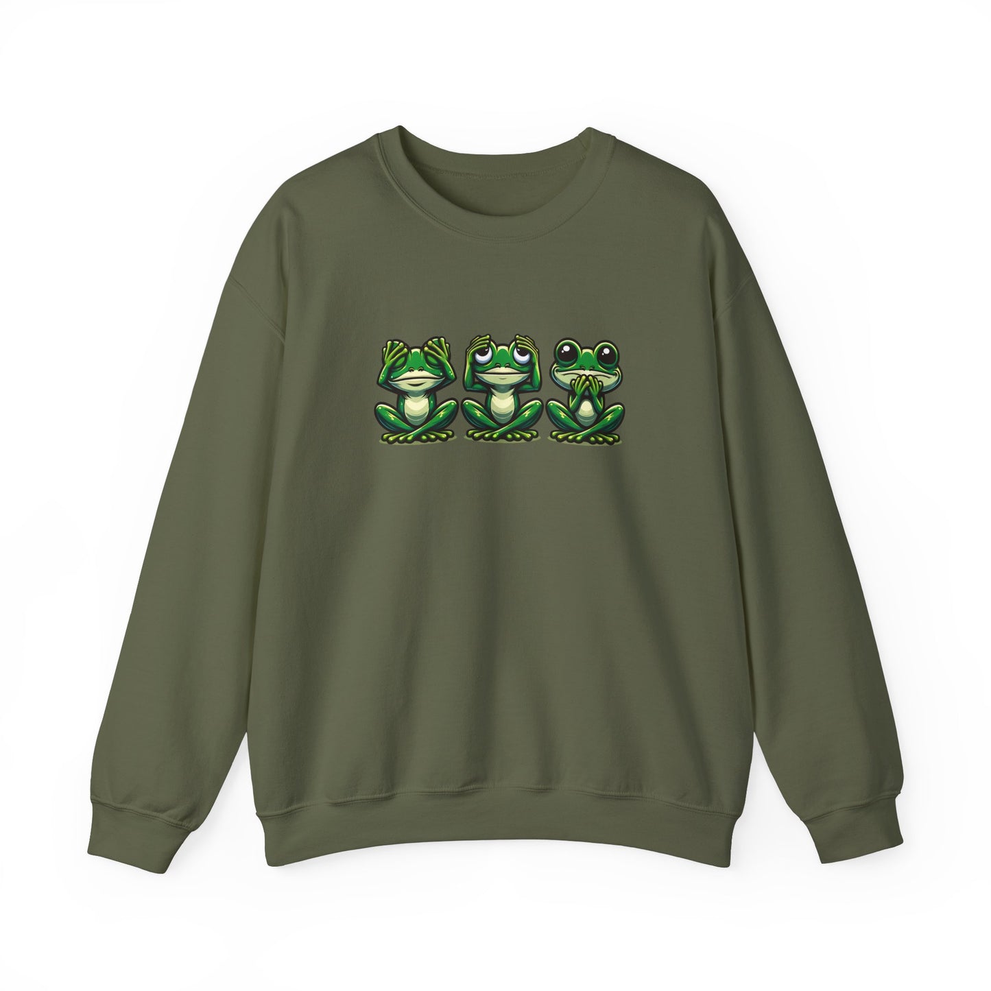 Frog Unisex Crewneck Sweatshirt | See No Evil, Hear No Evil, Speak No Evil
