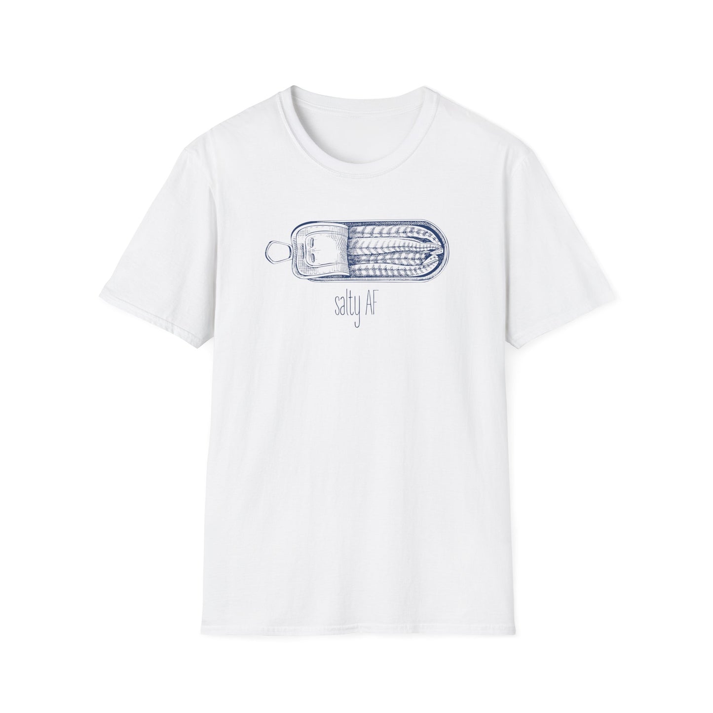 Salty AF Sardine T-Shirt, Sardine Shirt, Fish Lover Tee, Seafood Graphic Shirt, Tinned Fish Tee, Ocean Animal Shirt, Coastal Foodie Gift