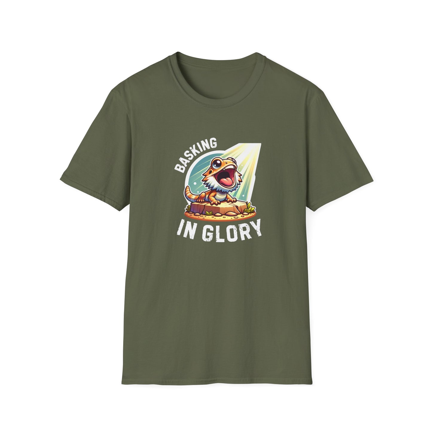 Basking In Glory Bearded Dragon T-Shirt, Beardie Lover Shirt, Reptile Keeper Tee, Lizard Mom Dad Gift, Herpetology Graphic Tee