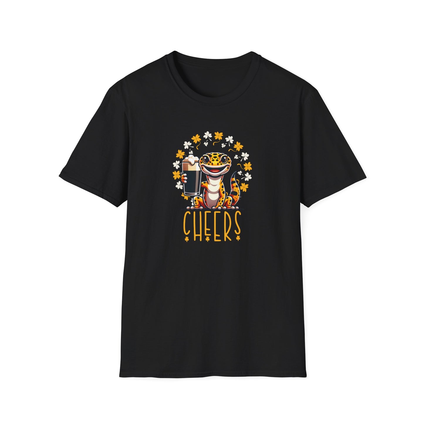 Leopard Gecko St Patrick’s Day T-Shirt, Gecko Cheers Shirt, Reptile Lover Tee, Lizard Beer Party Shirt, St Paddy’s Day Gift
