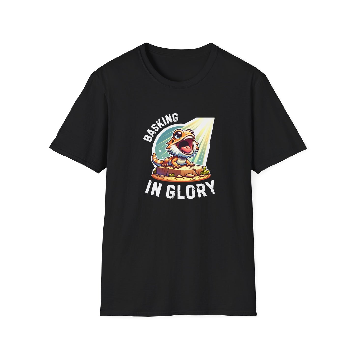 Basking In Glory Bearded Dragon T-Shirt, Beardie Lover Shirt, Reptile Keeper Tee, Lizard Mom Dad Gift, Herpetology Graphic Tee