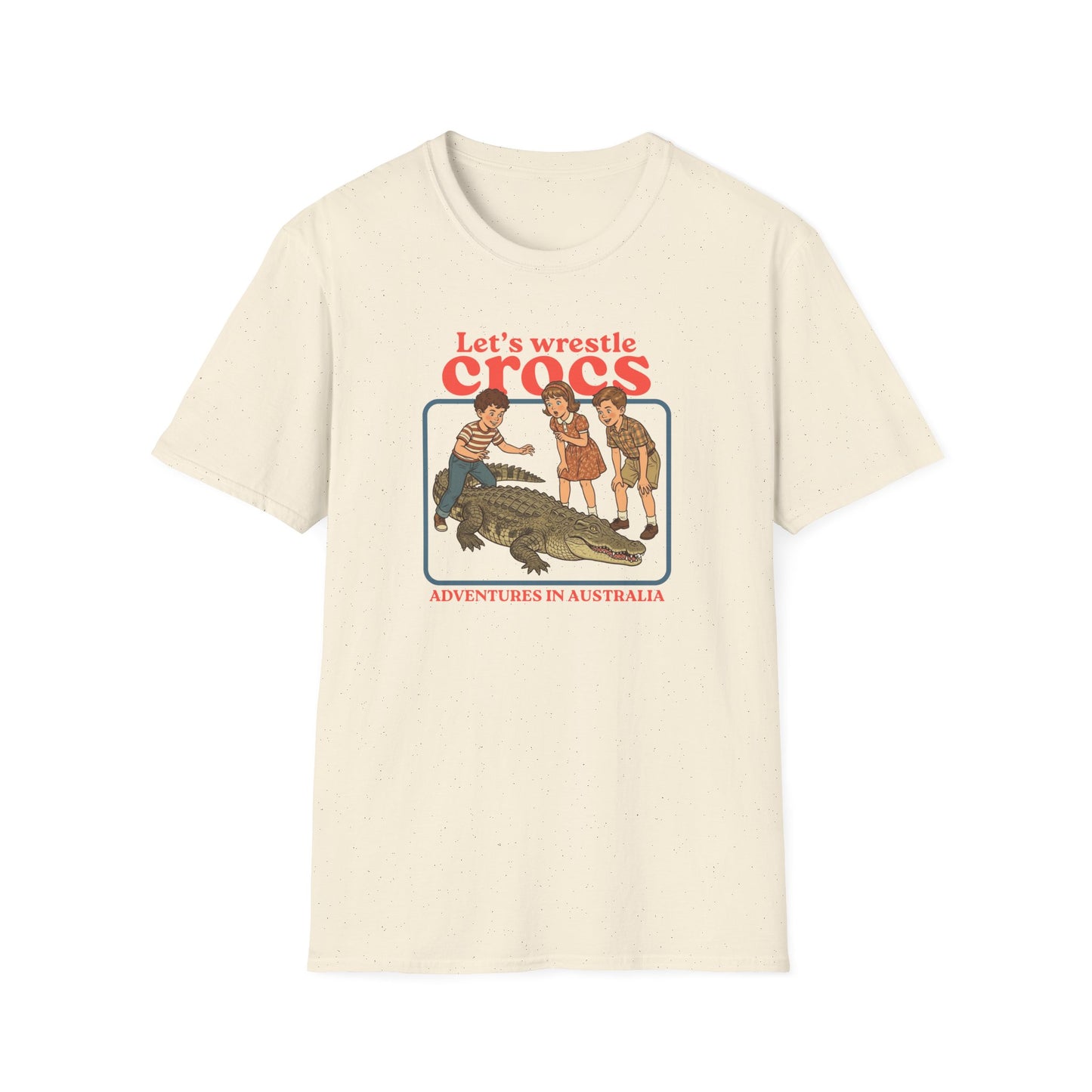 Lets Wrestle Crocs T-Shirt, Funny Crocodile Shirt, Australian Crocodile Tee, Retro Croc Shirt, Aussie Wildlife Humor Shirt, Outback Croc Tee