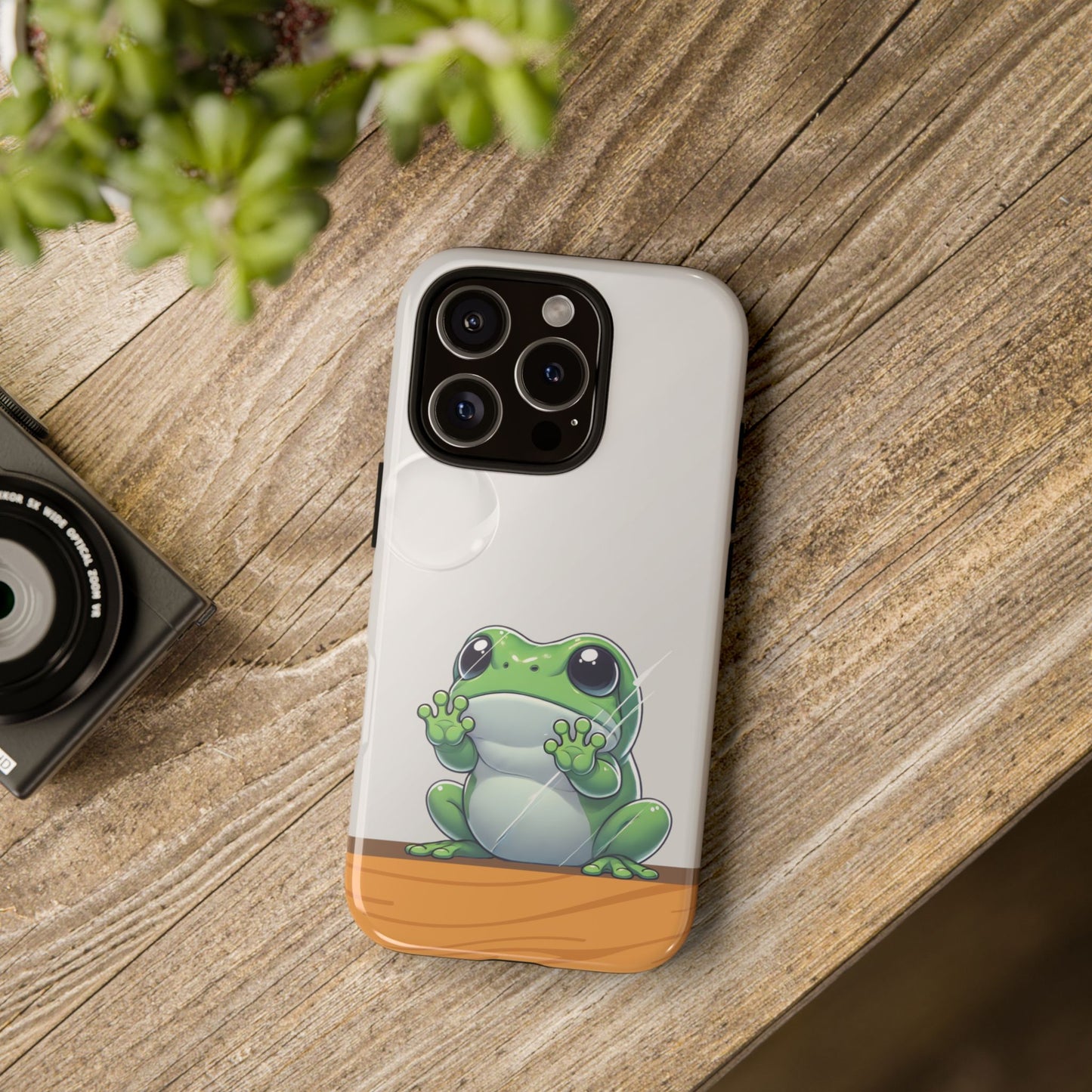 Green Tree Frog Tough Phone Case for Apple iPhone, Dumpy Tree Frog, Frog Lover Gift, Terrarium Gift