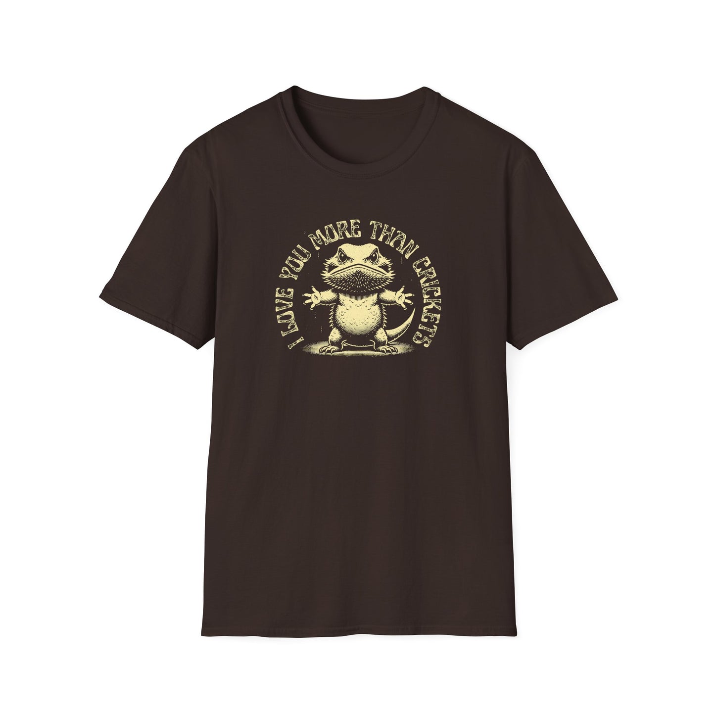 Bearded Dragon T-Shirt I Love You More Than Crickets, Funny Beardie Shirt, Reptile Lover Tee, Pogona Vitticeps Gift, Lizard Humor Shirt