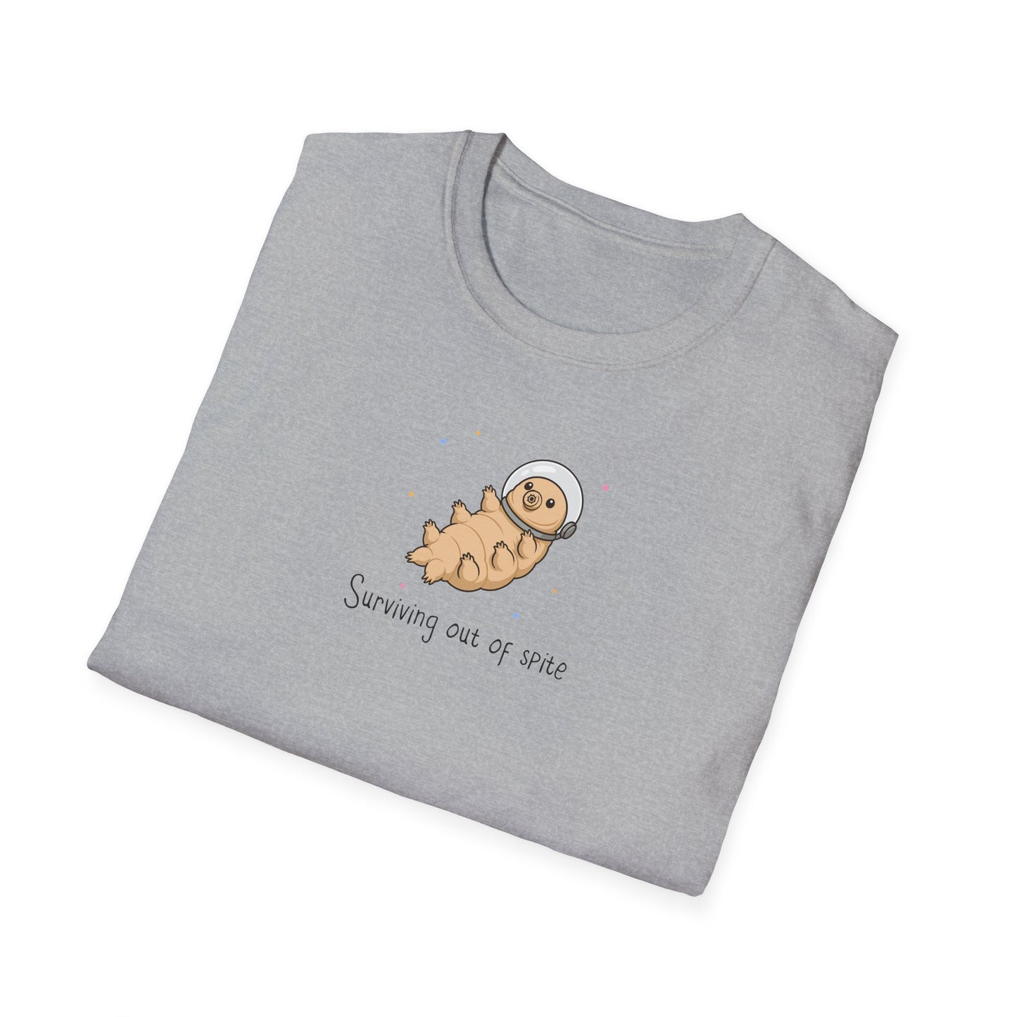 Tardigrade T-Shirt Surviving Out of Spite, Funny Science Shirt, Water Bear Tee, Nerd Humor Shirt, Biology Shirt, Cute Space Tardigrade