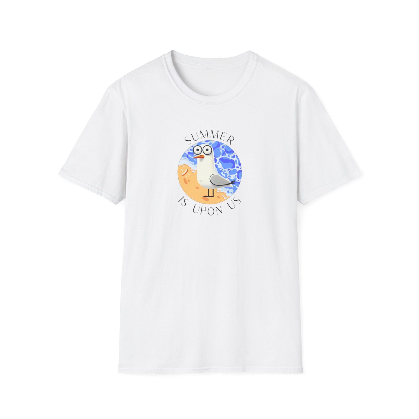 Seagull Summer T-Shirt, Summer Is Upon Us Shirt, Beach Bird Tee, Coastal Animal Shirt, Ocean Lover Gift, Aussie Seagull Graphic Tee