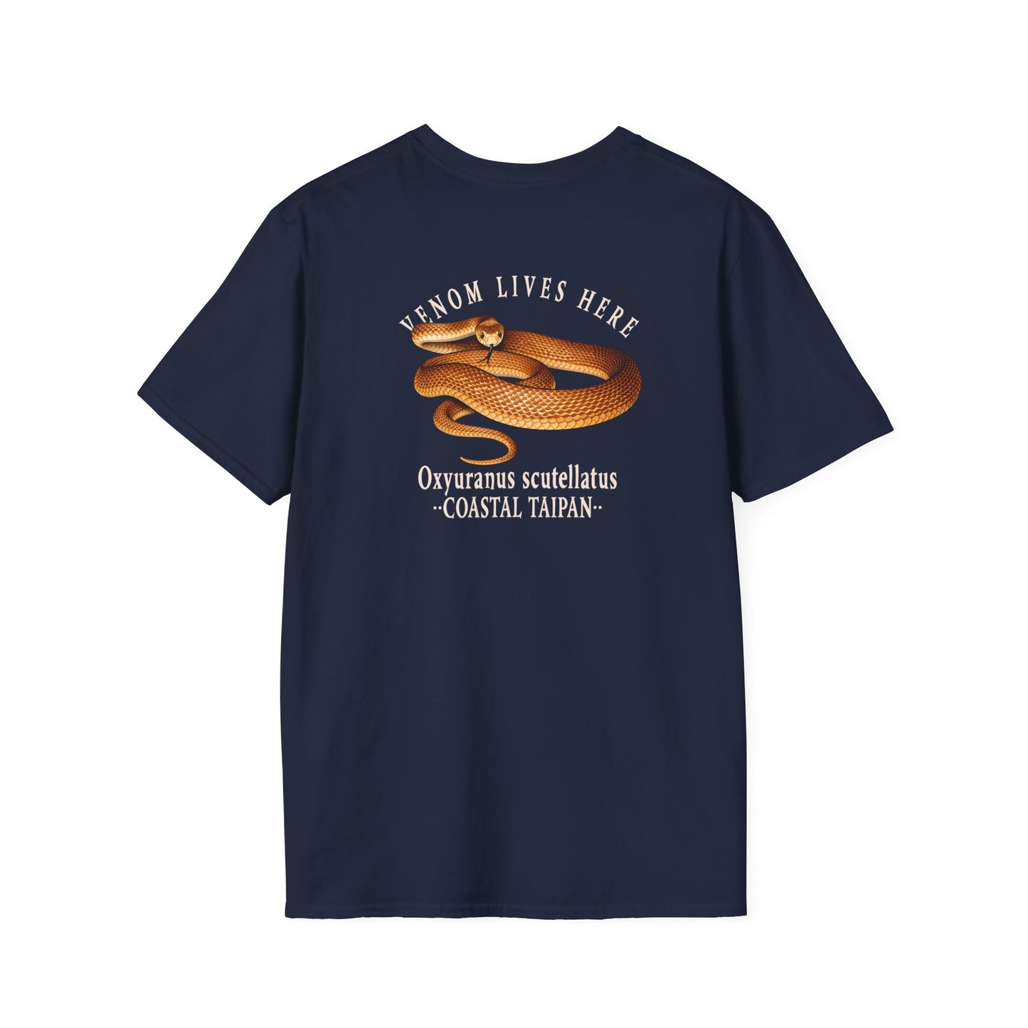 Coastal Taipan T-Shirt, Venom Lives Here Shirt, Double Sided Snake Tee, Australian Reptile Shirt, Snake Lover Gift, Herping Tee
