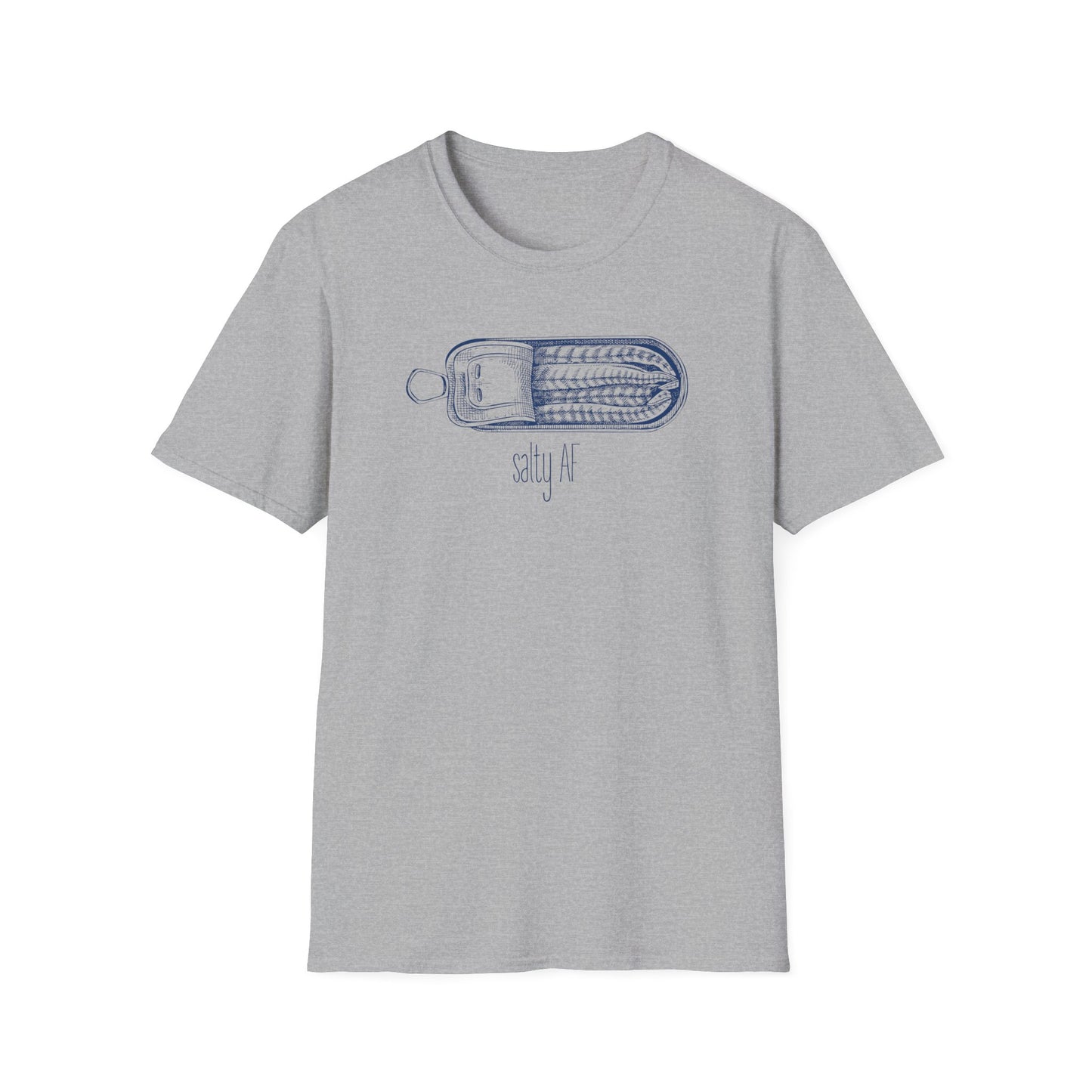 Salty AF Sardine T-Shirt, Sardine Shirt, Fish Lover Tee, Seafood Graphic Shirt, Tinned Fish Tee, Ocean Animal Shirt, Coastal Foodie Gift