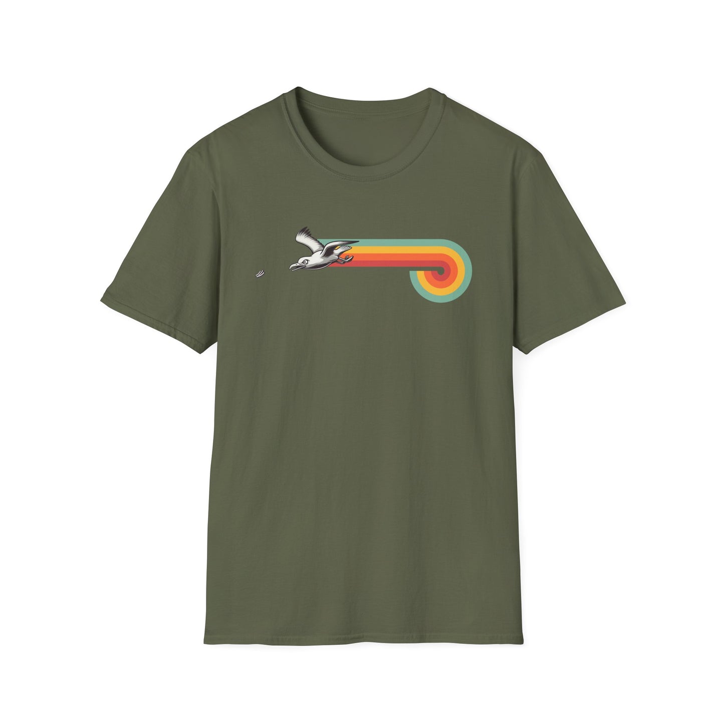 Retro Seagull T-Shirt, Seagull Chip Shirt, Beach Bird Tee, Coastal Wildlife Shirt, Bird Lover Gift, Vintage Ocean Graphic Tee