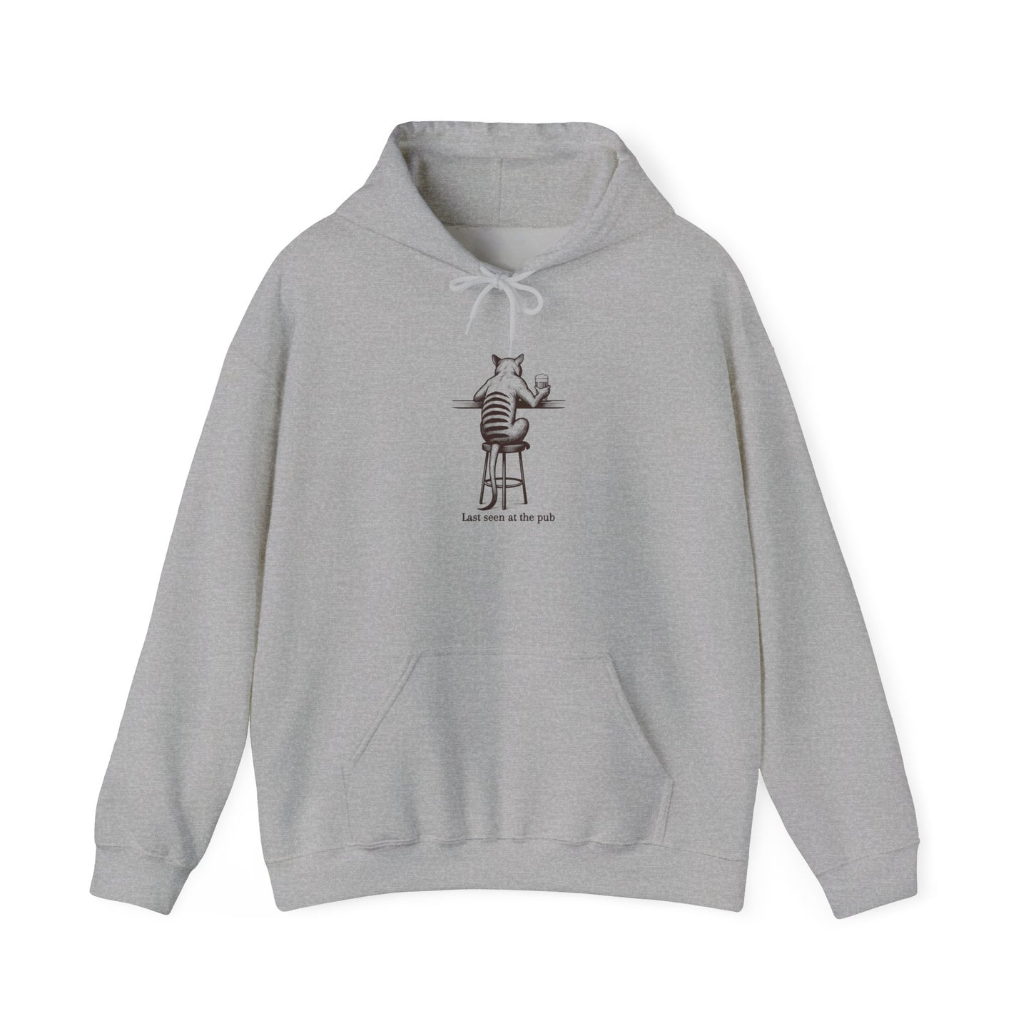 Thylacine Pub Hoodie, Funny Thylacine Hoodie, Tasmanian Tiger Hoodie, Australian Animal Hoodie, Last Seen At The Pub Hoodie, Aussie Humor Sweatshirt