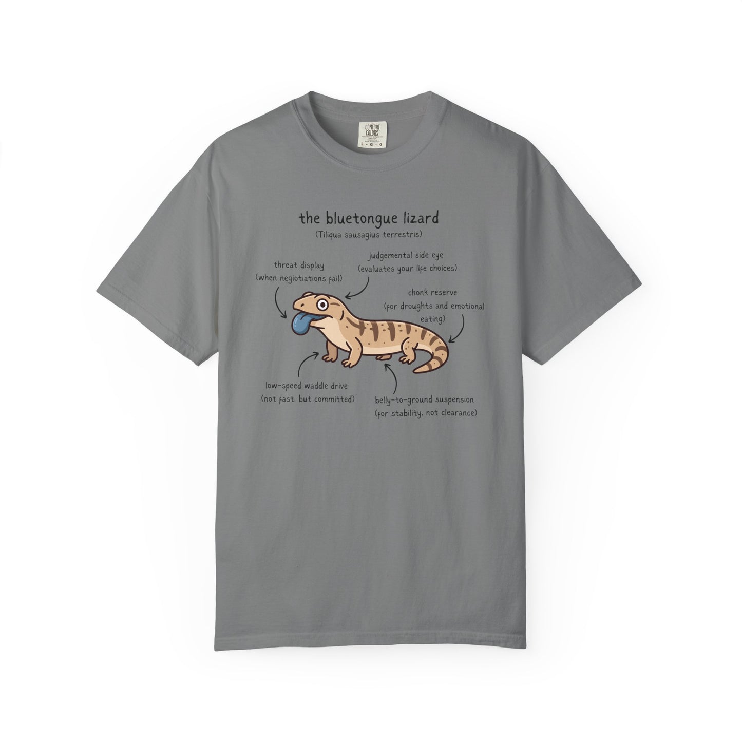 Anatomy of a Blue Tongue Lizard Shirt, Comfort Colors Reptile Tee, Funny Bluetongue Skink T Shirt, Australian Lizard Gift, Herpetology Shirt