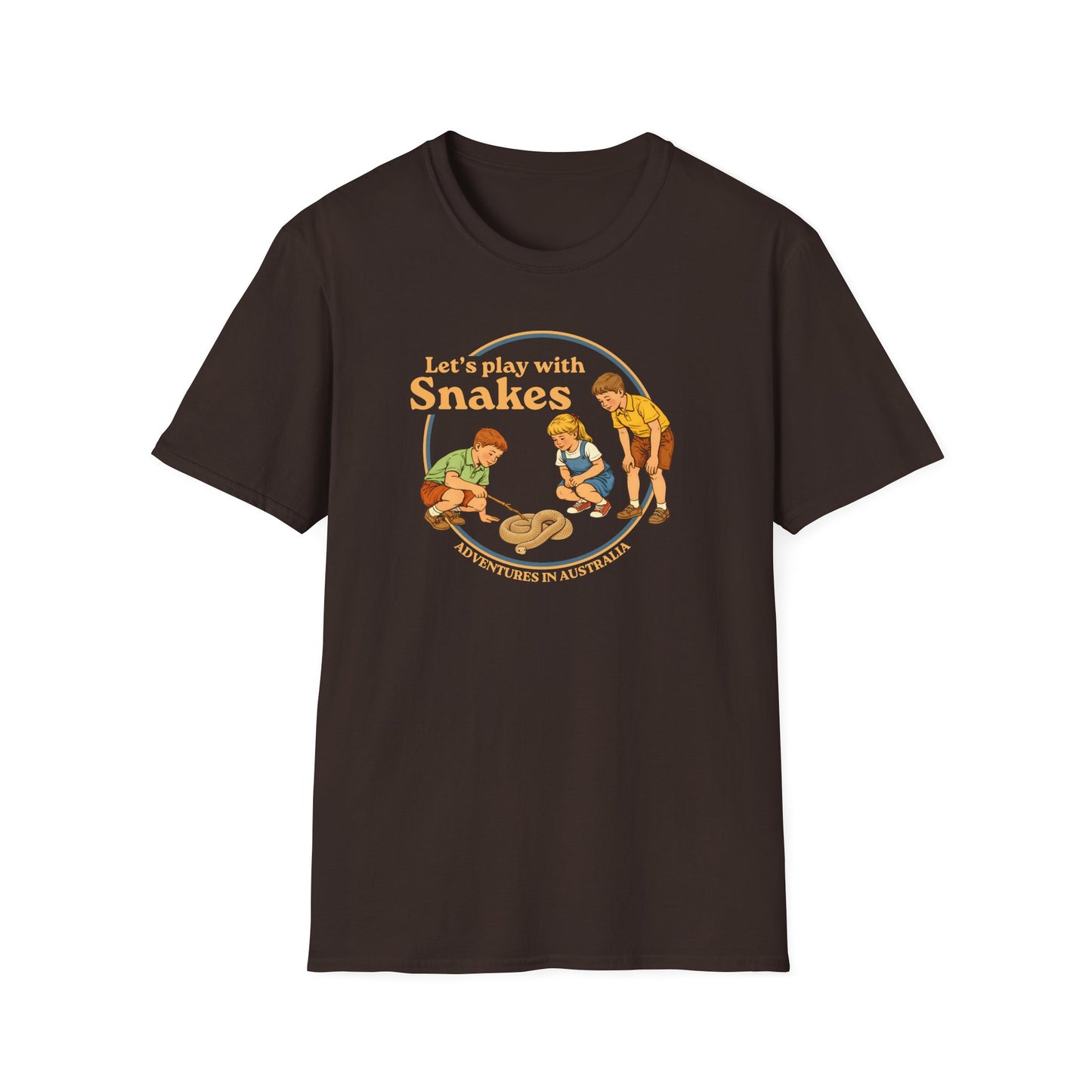 Lets Play With Snakes T-Shirt, Funny Snake Shirt, Australian Wildlife Tee, Herpetology Humor Shirt, Retro Kids Snake Shirt, Aussie Snake Tee