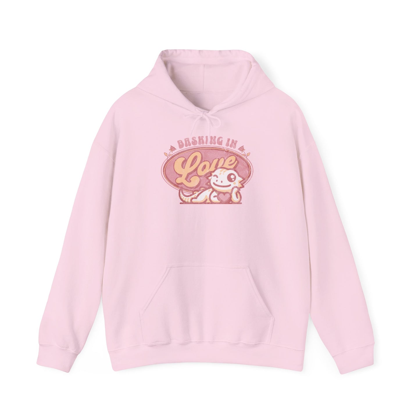 Basking in Love Bearded Dragon Unisex Hooded Sweatshirt | Valentine's Day Gift | Gift for Her | Pet Reptile Gift