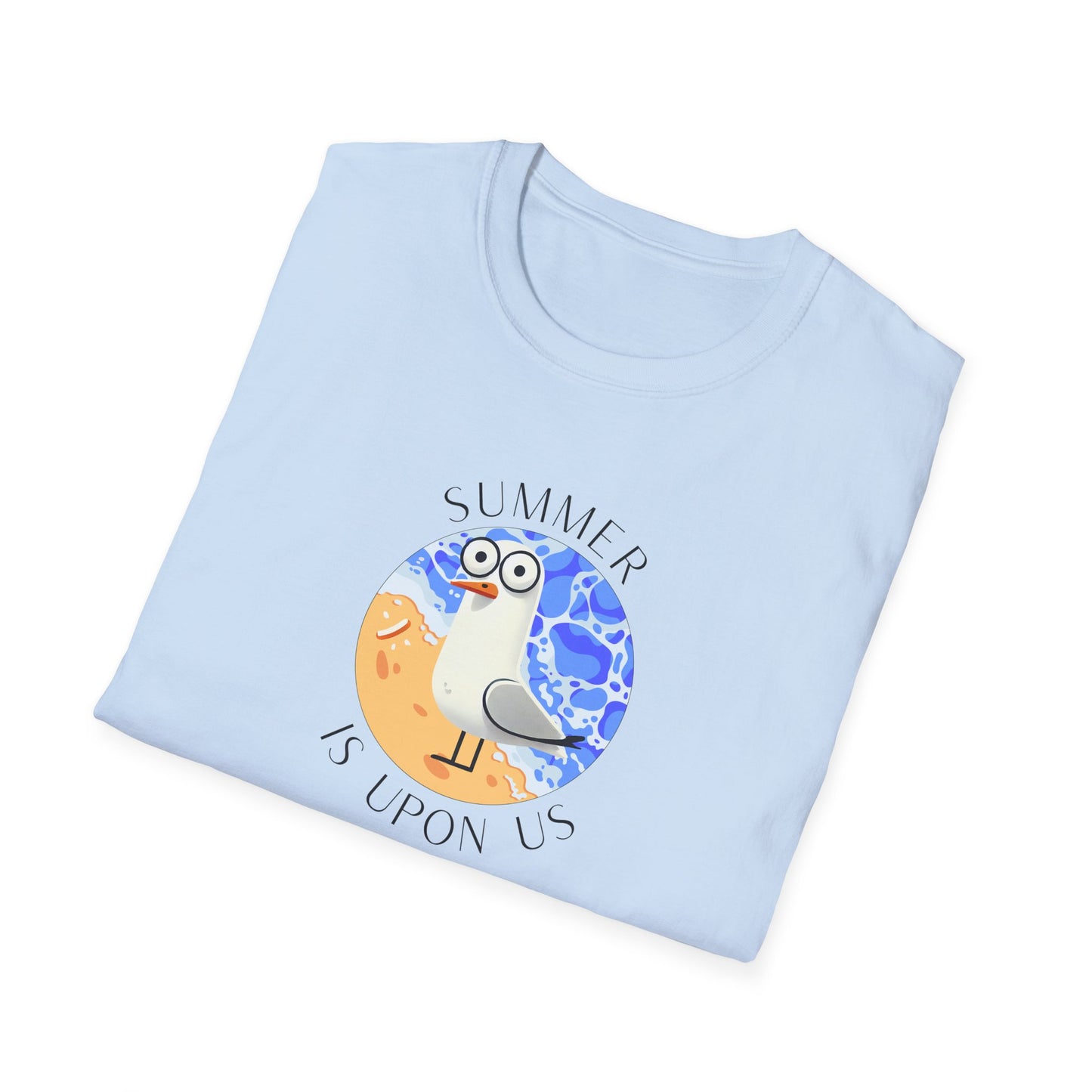Seagull Summer T-Shirt, Summer Is Upon Us Shirt, Beach Bird Tee, Coastal Animal Shirt, Ocean Lover Gift, Aussie Seagull Graphic Tee