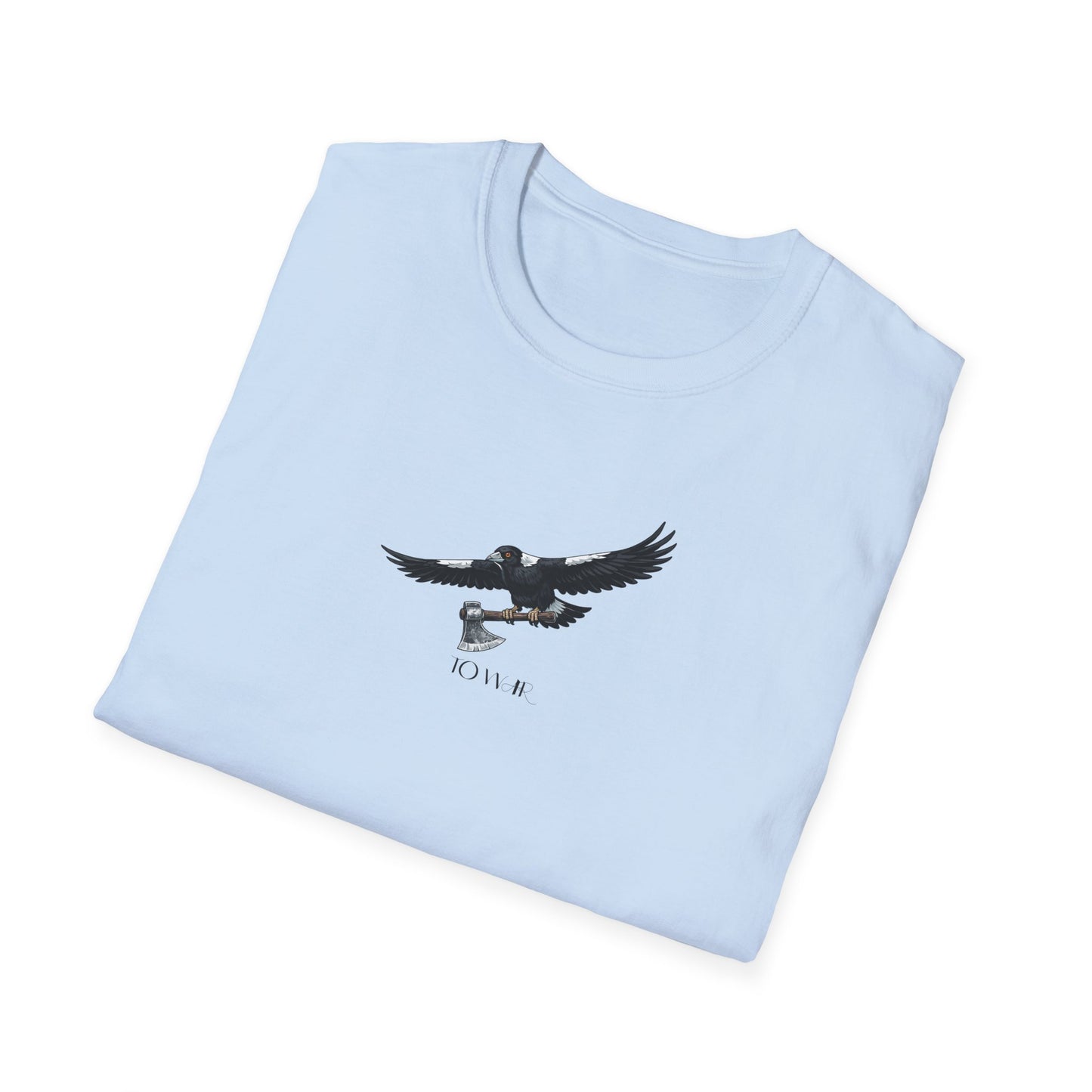 Magpie To War T-Shirt, Australian Magpie Shirt, Bird With Axe Tee, Wildlife Graphic Shirt, Bird Lover Gift, Aussie Bird Tee
